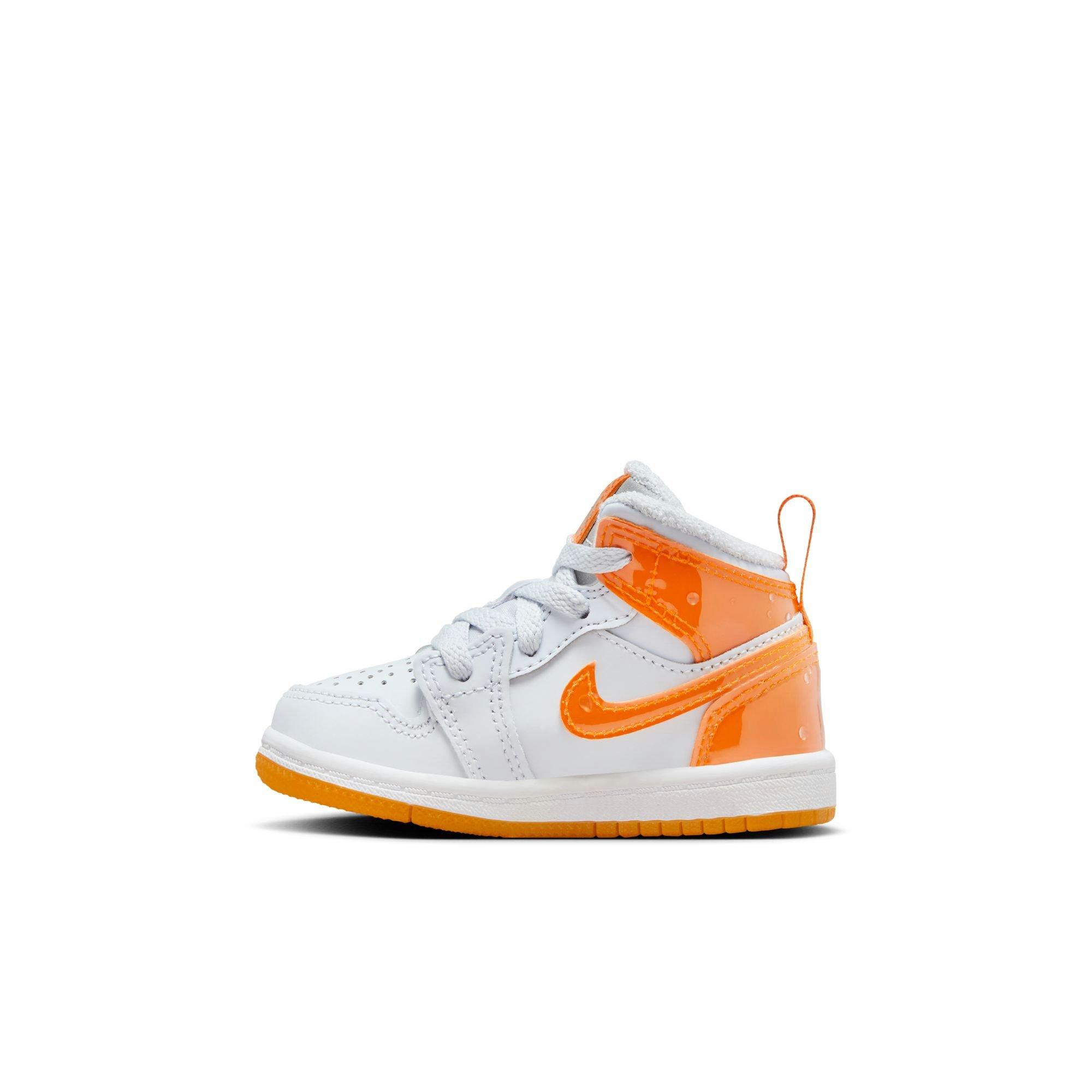 Jordan 1 Mid SE Toddler Boys' "Football Grey/Orange Peel/Pine Green" Shoe