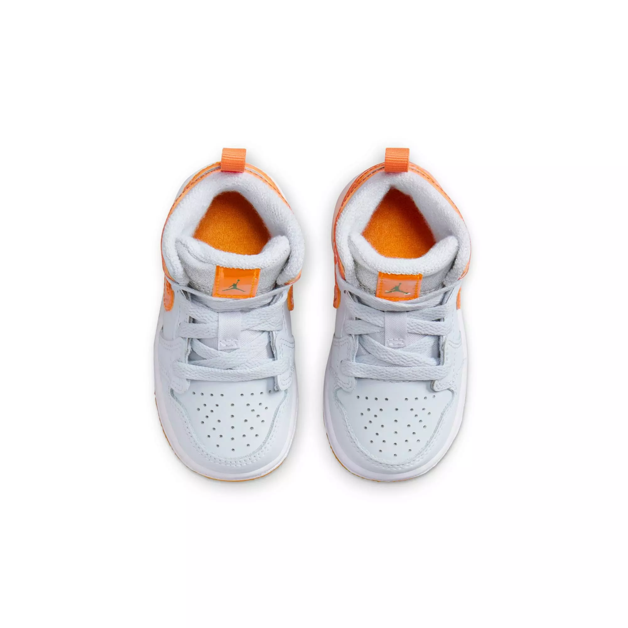 Jordan 1 Mid SE "Football Grey/Orange Peel/Pine Green" Toddler Boys' Shoe - GREY/ORANGE