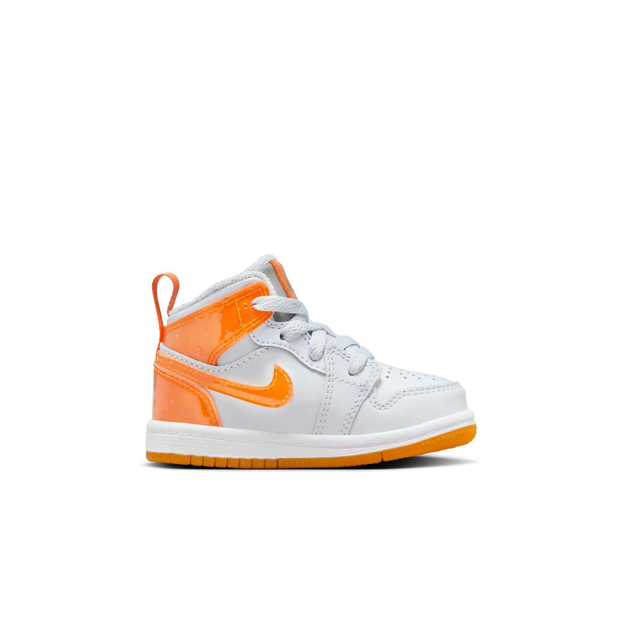 Jordan 1 Mid SE Toddler Boys' "Football Grey/Orange Peel/Pine Green" Shoe