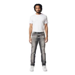 Smoke Rise Men's Spider Vintage Slim Fit Denim Jeans - Black