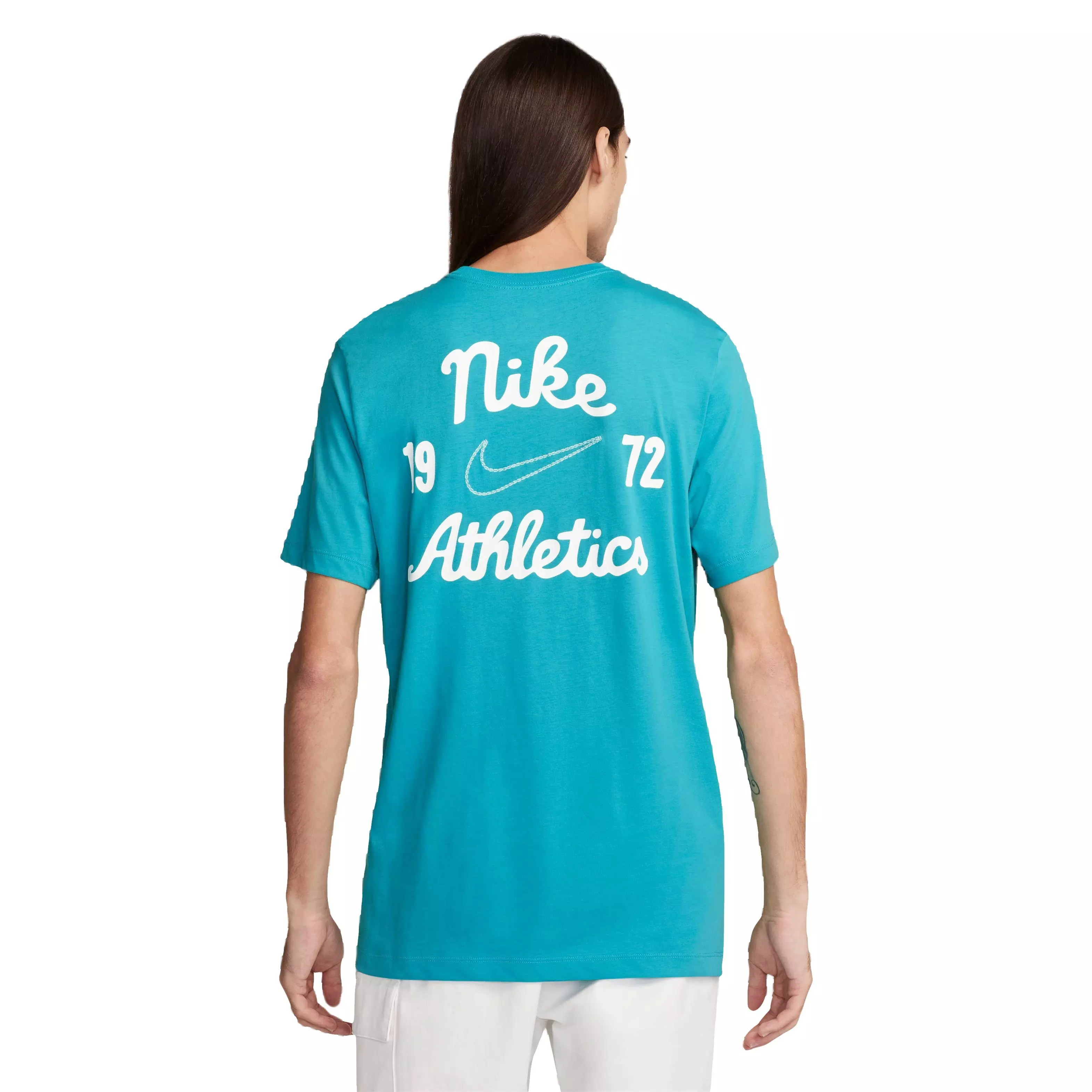 Nike Men's Sportswear Club Varsity Tee-Blue - BLUE