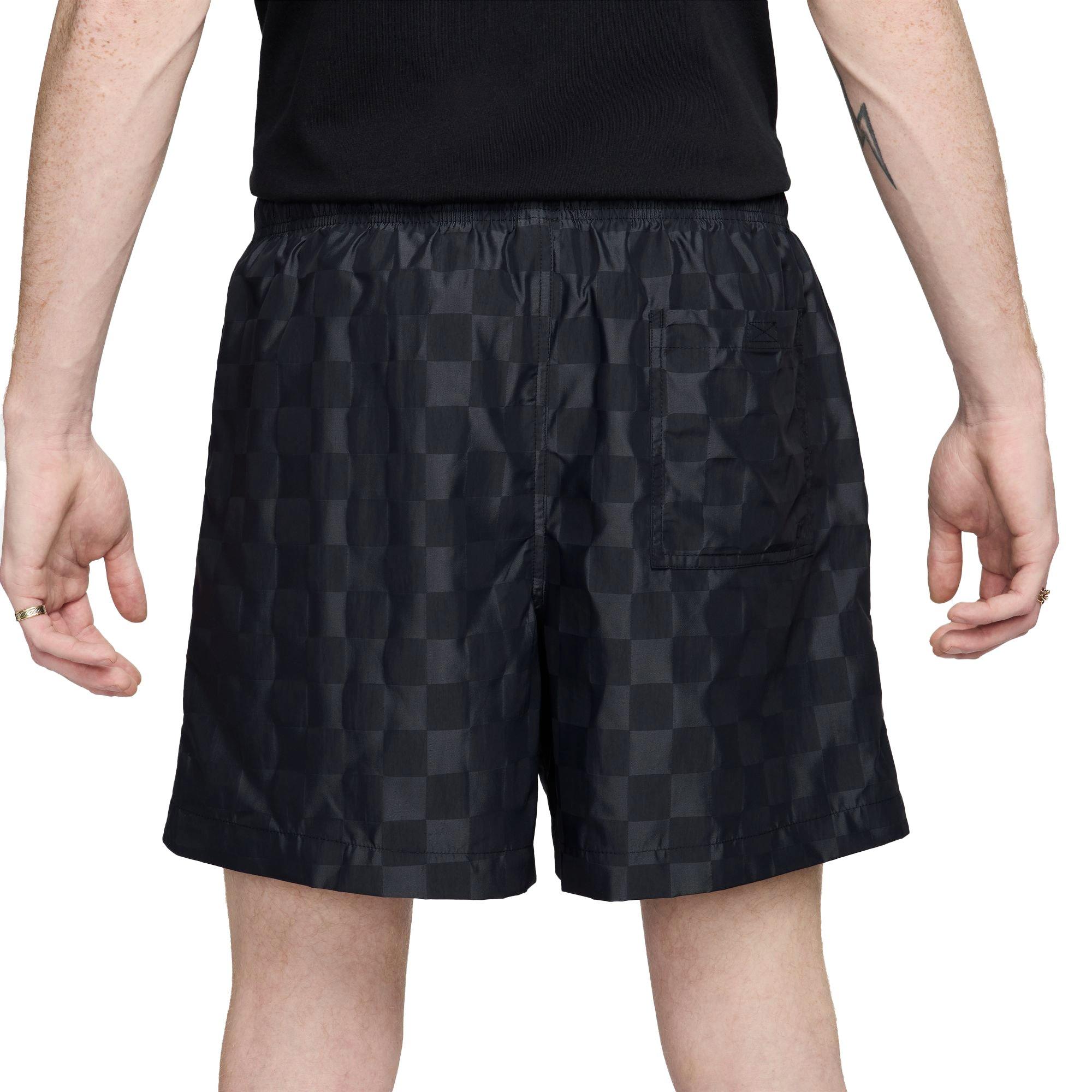Nike Men's Club Flow Checkered Shorts - Black - BLACK Thumbnail View 2