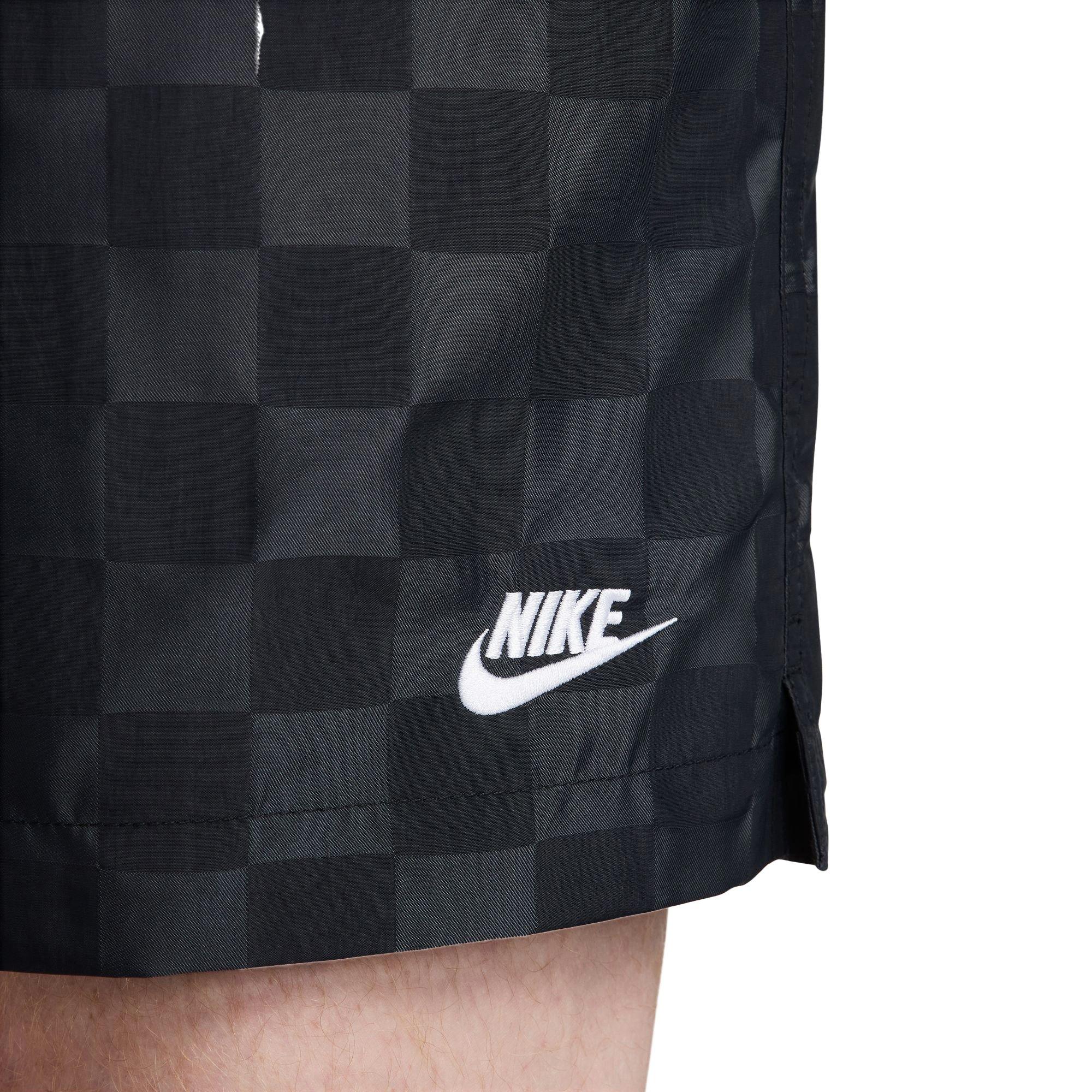 Nike Men's Club Flow Checkered Shorts - Black - BLACK Thumbnail View 5