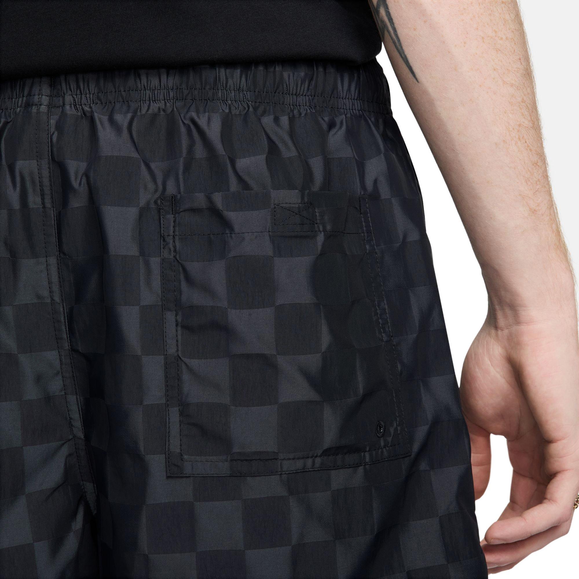 Nike Men's Club Flow Checkered Shorts - Black - BLACK Thumbnail View 6