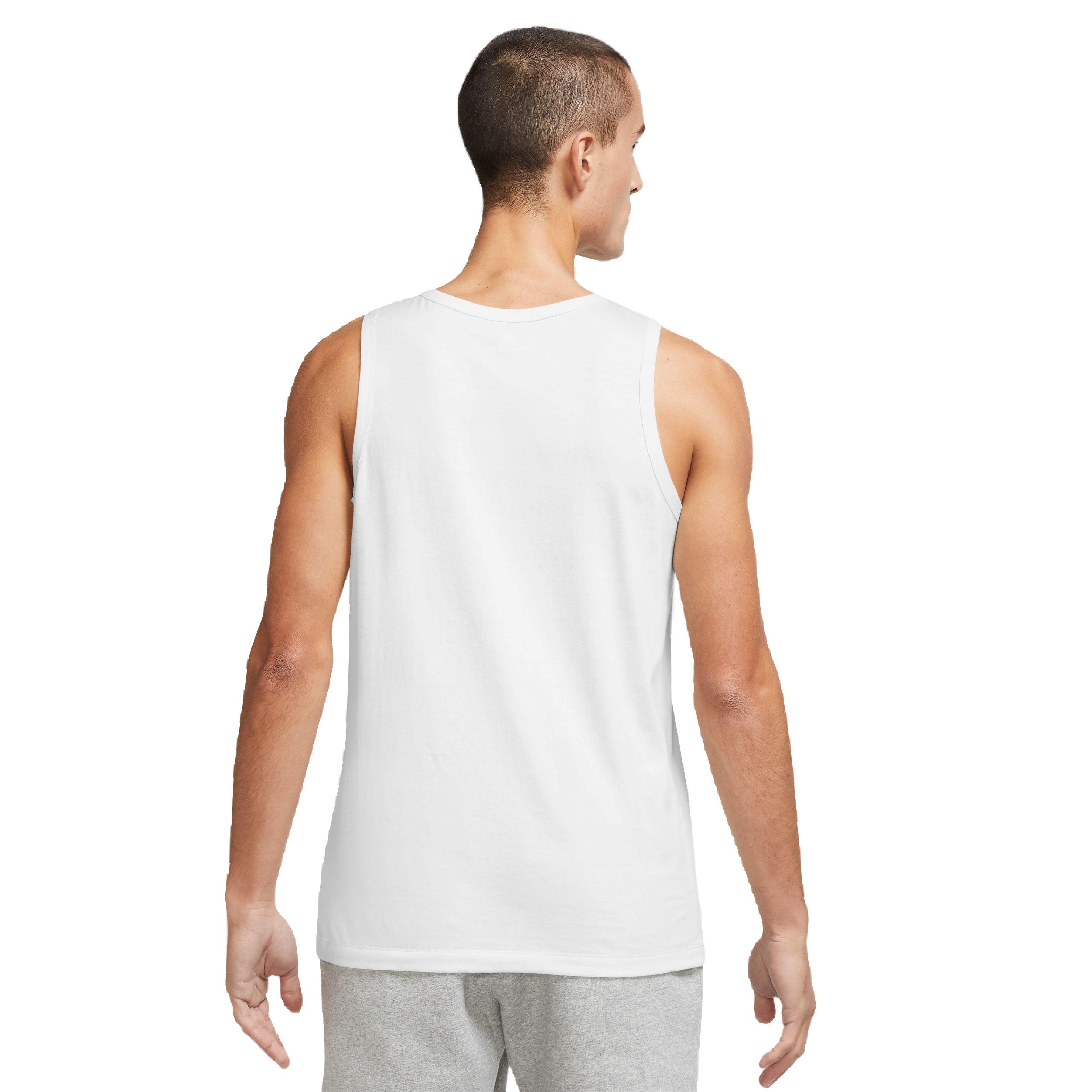 Nike Men's Sportswear Club Tank - White - WHITE Thumbnail View 2
