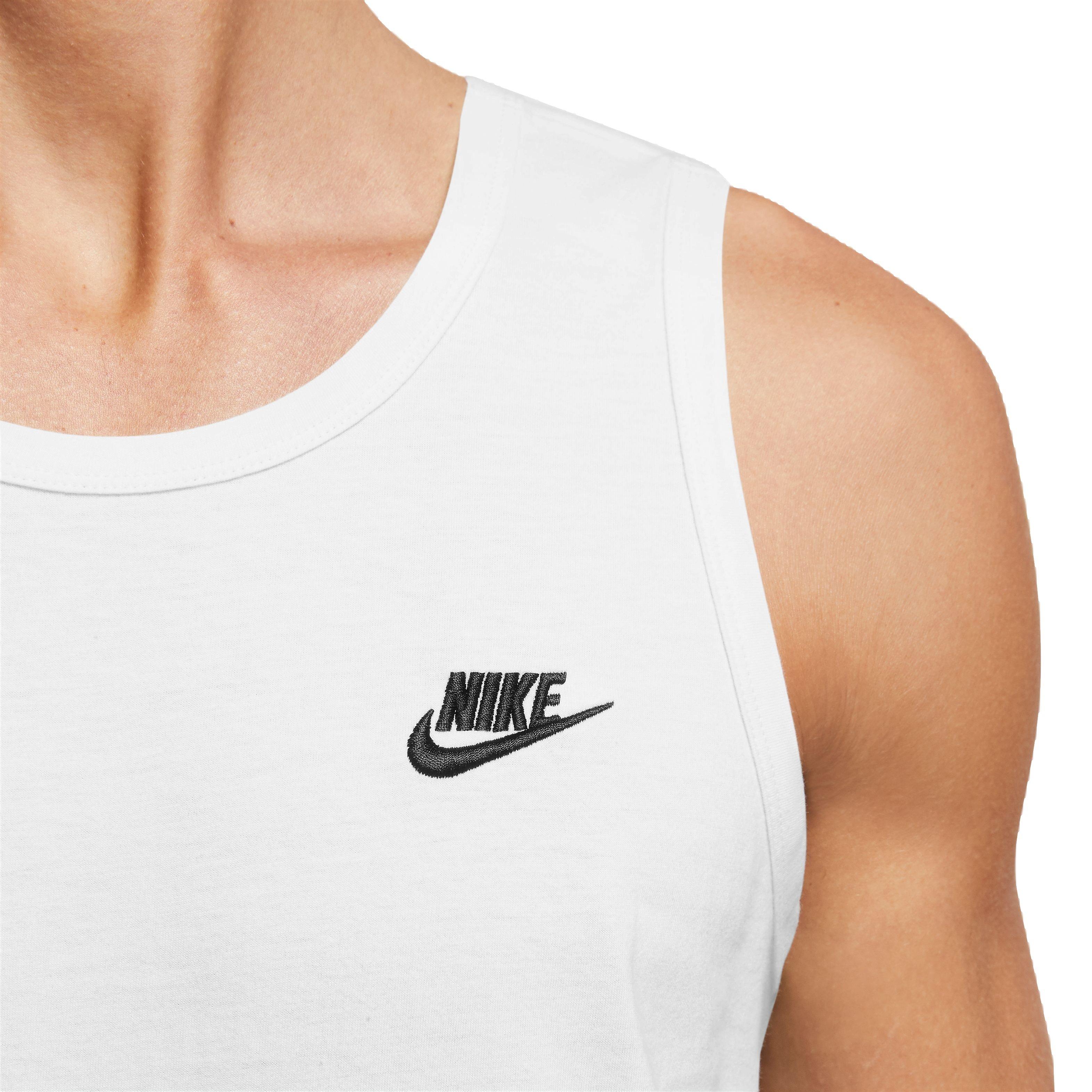 Nike Men's Sportswear Club Tank - White - WHITE Thumbnail View 3