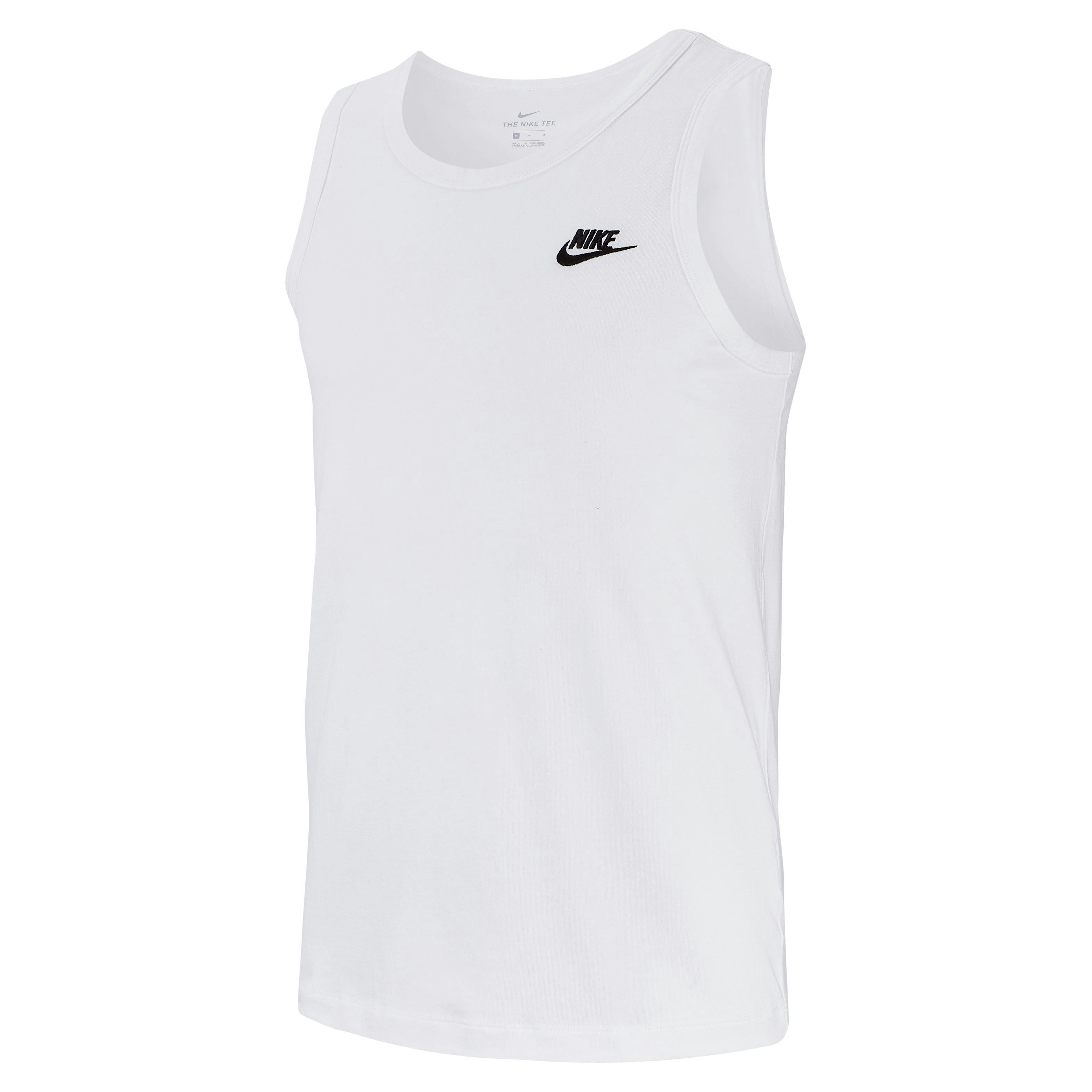 Nike Men's Sportswear Club Tank - White - WHITE Thumbnail View 5