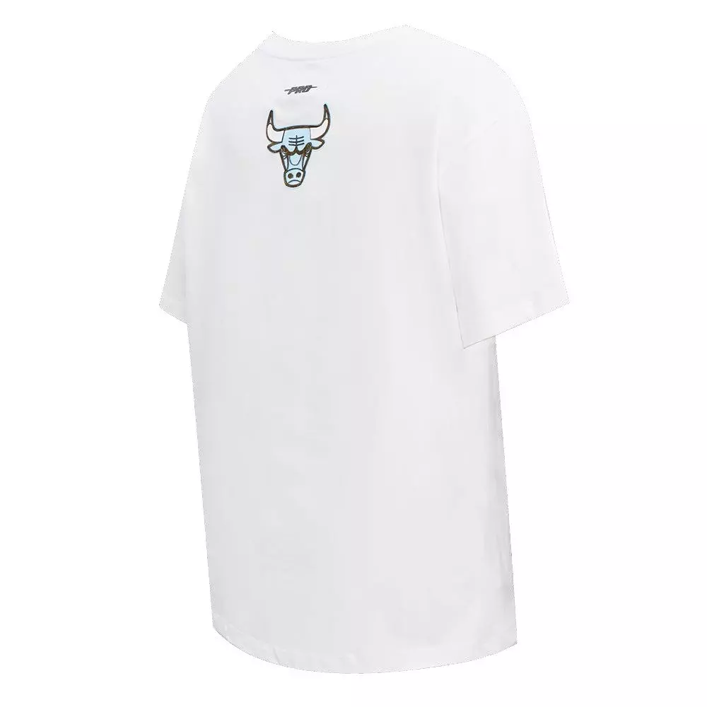 Pro Standard Women's Chicago Bulls BF Tee - White/Liquid Gold - WHITE