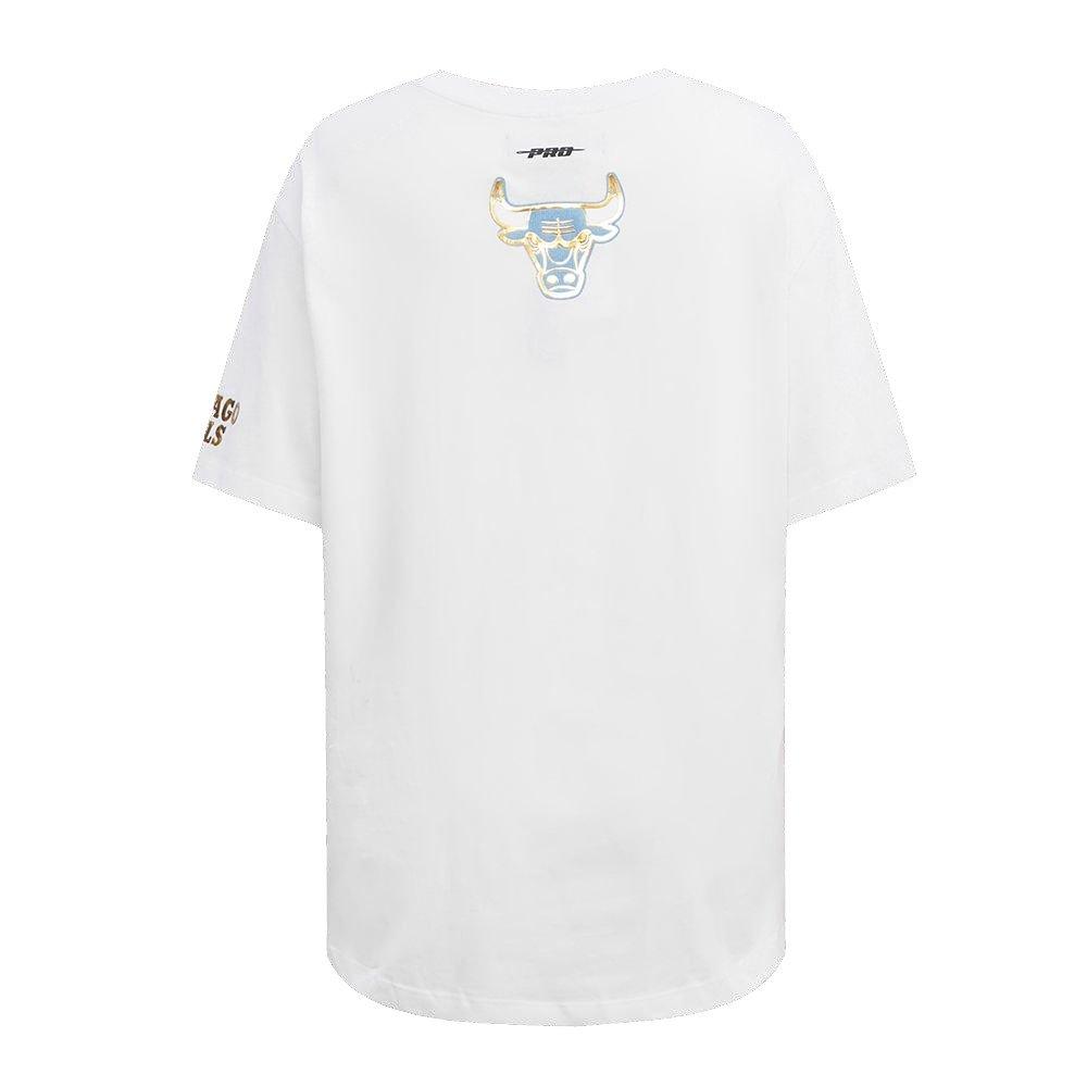 Pro Standard Women's Chicago Bulls BF Tee - White/Liquid Gold - WHITE Thumbnail View 2