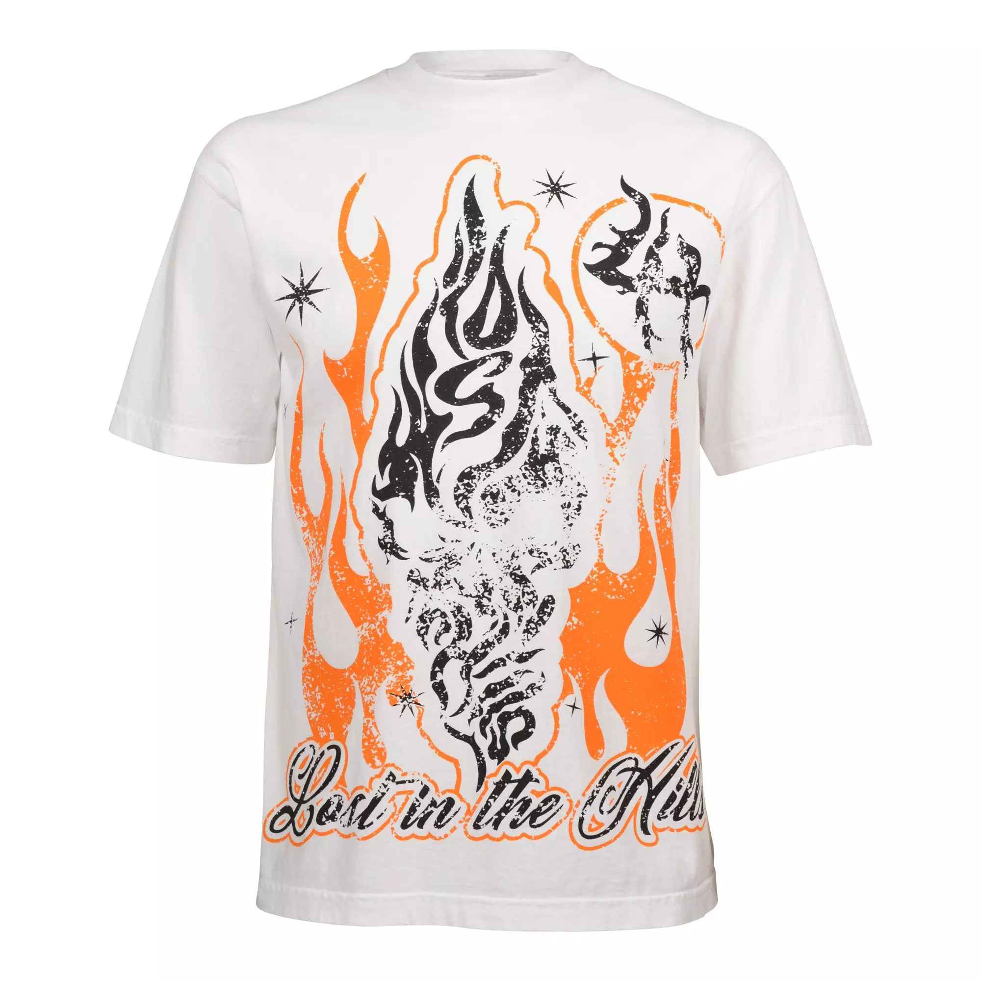 Lost Hills Men's Flames Tee - White - WHITE