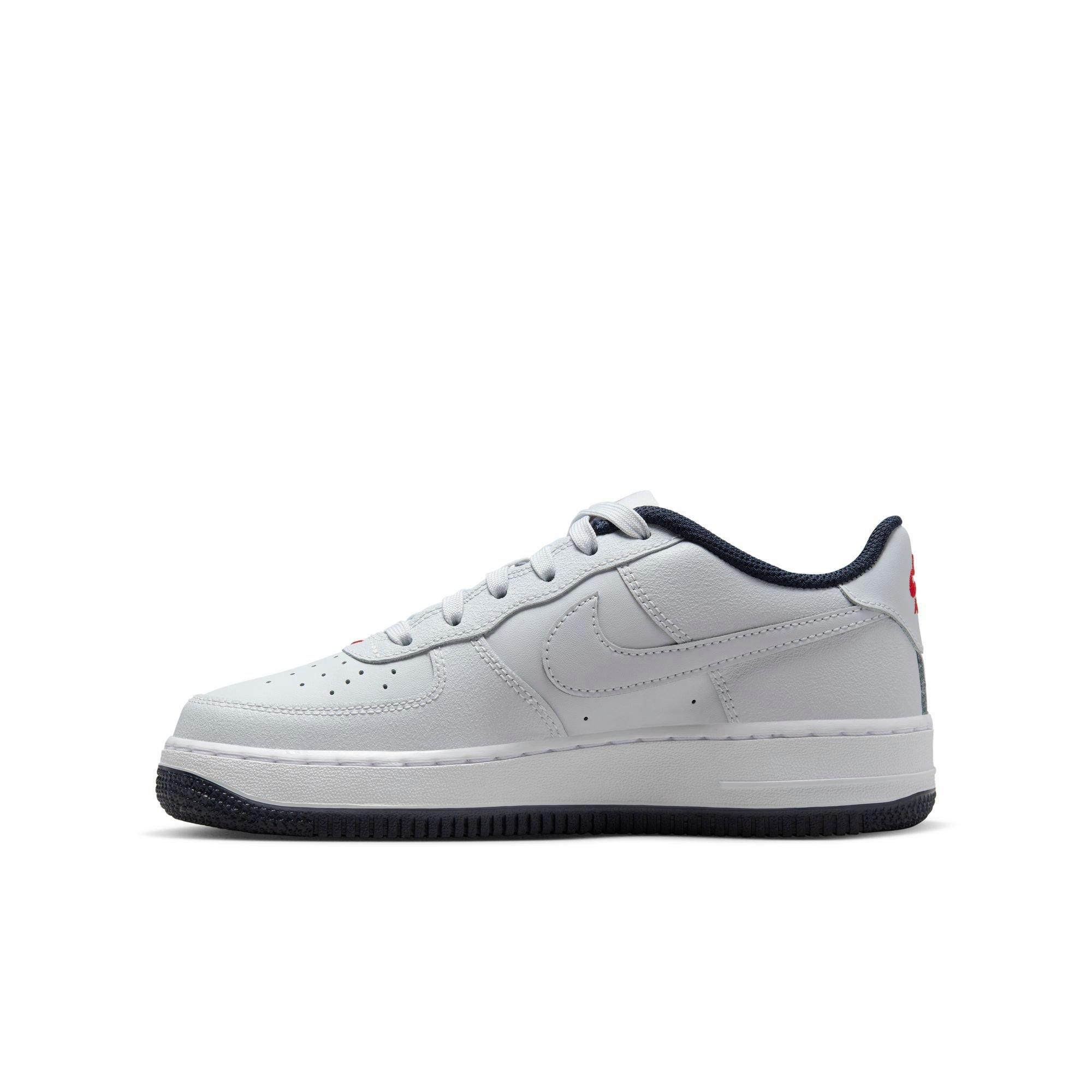 Nike Air Force 1 LV8 2 "Pure Platinum/Red" Grade School Boys' Shoe - GREY/RED Thumbnail View 4