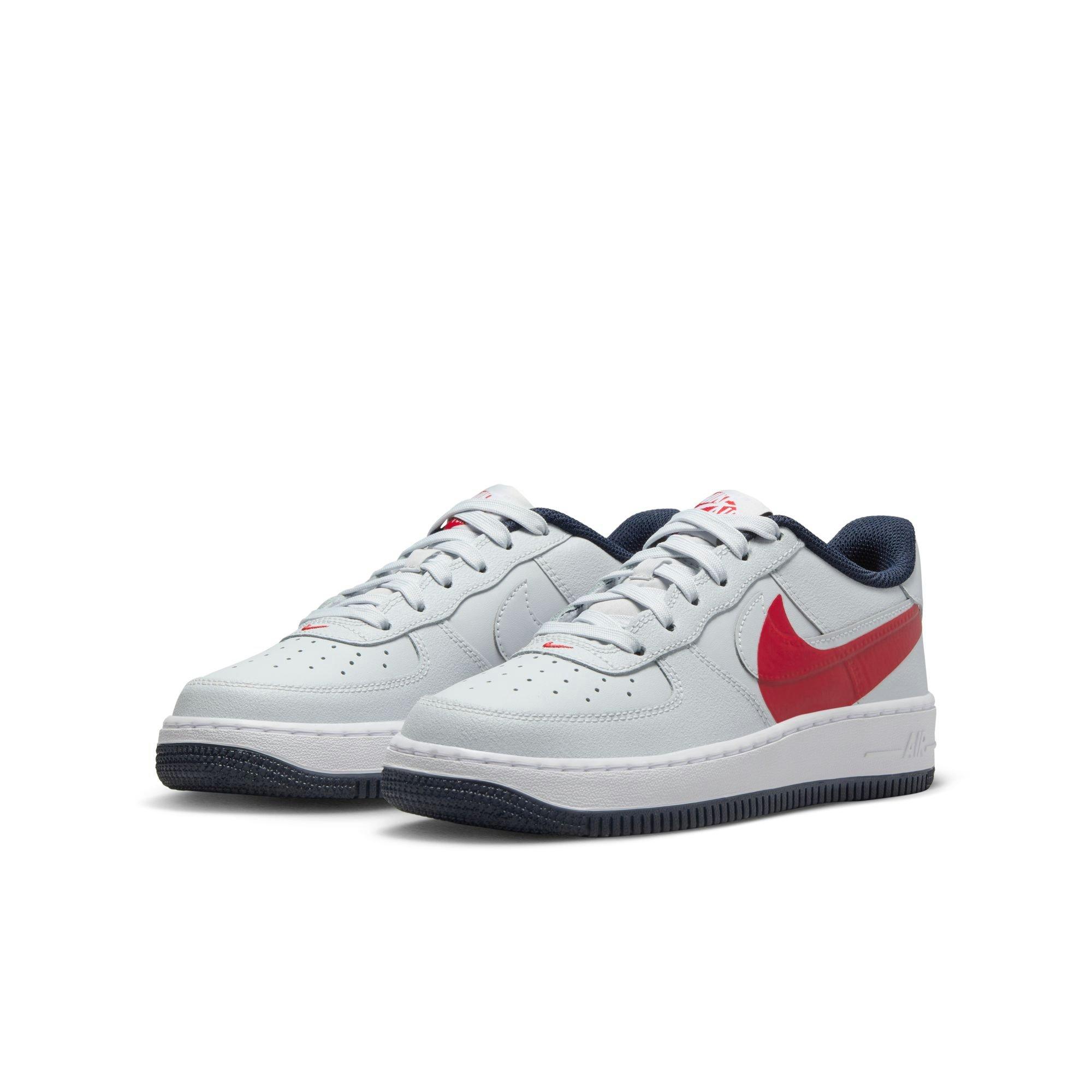 Nike Air Force 1 LV8 2 "Pure Platinum/Red" Grade School Boys' Shoe - GREY/RED Thumbnail View 5
