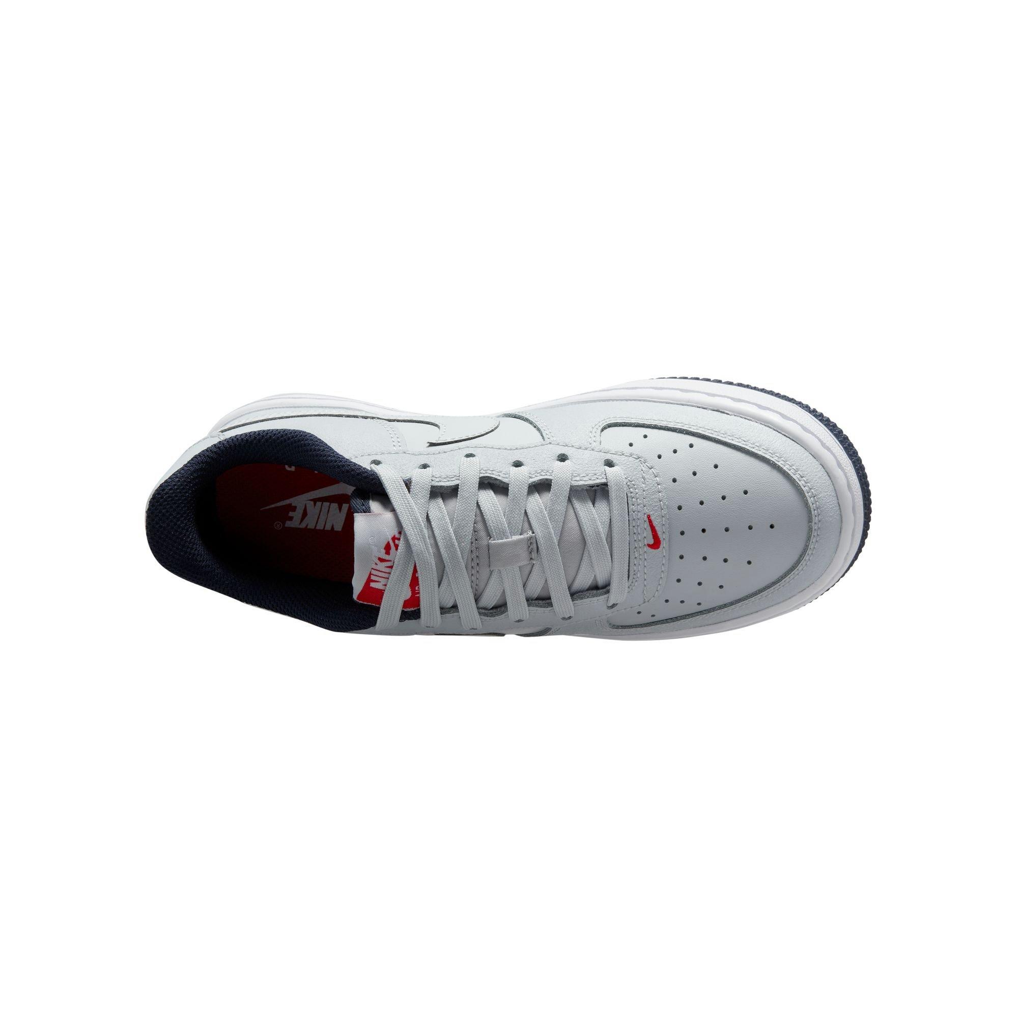 Nike Air Force 1 LV8 2 "Pure Platinum/Red" Grade School Boys' Shoe - GREY/RED Thumbnail View 8