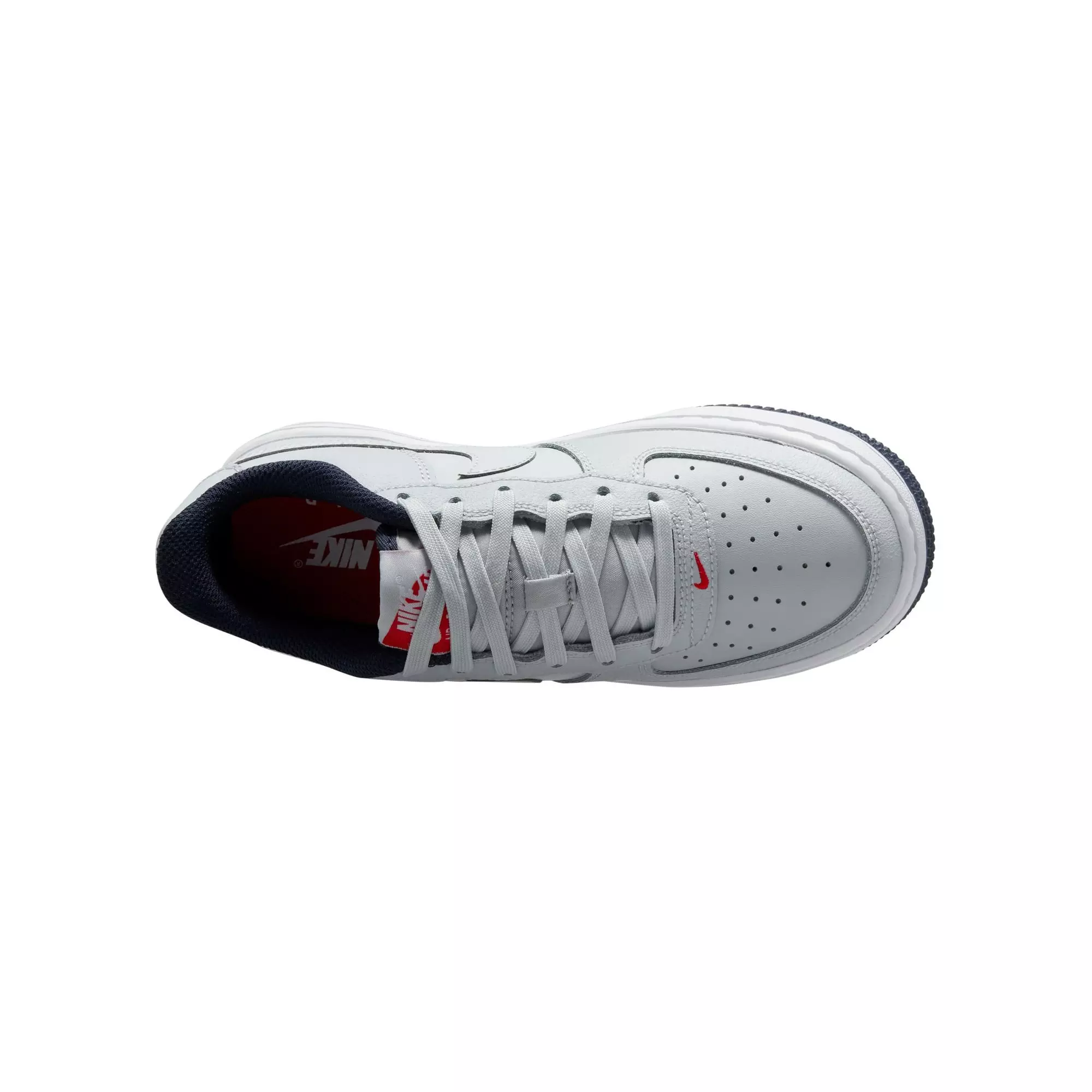 Nike Air Force 1 LV8 2 "Pure Platinum/Red" Grade School Boys' Shoe - GREY/RED