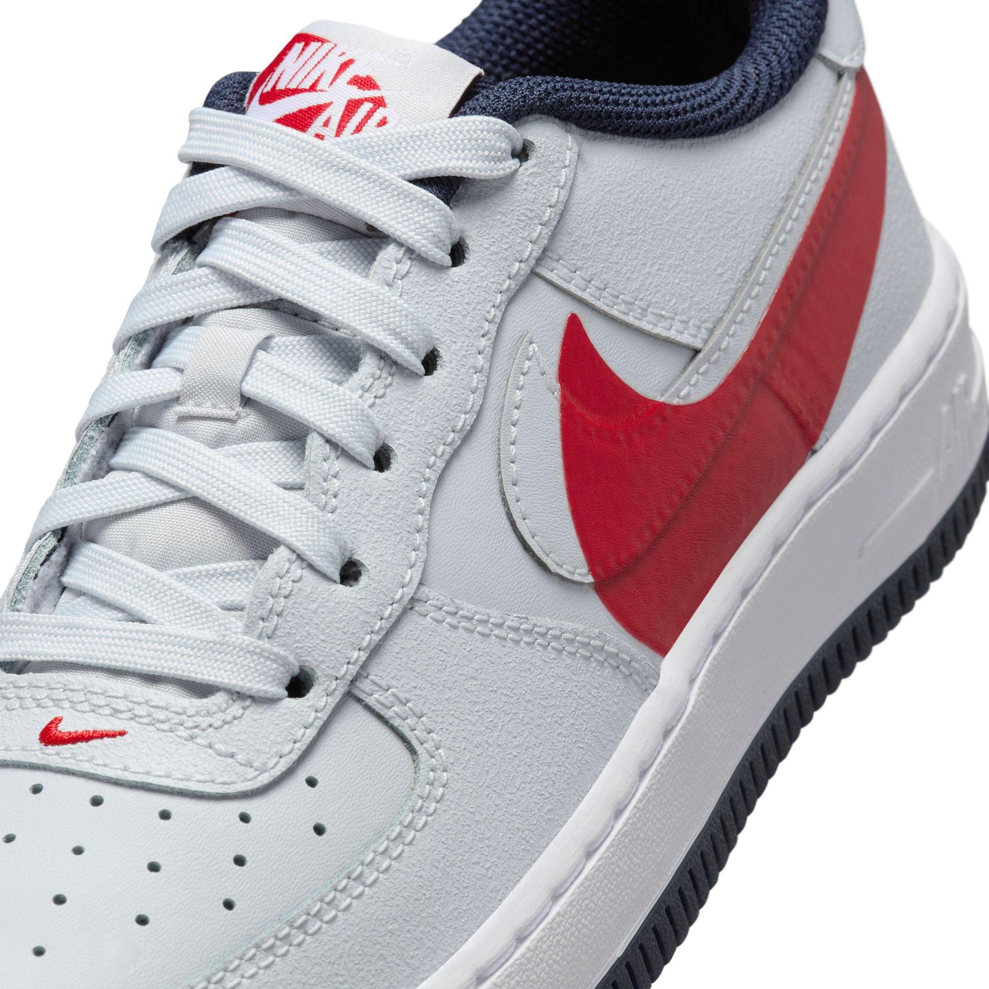 Nike Air Force 1 LV8 2 "Pure Platinum/Red" Grade School Boys' Shoe - GREY/RED Thumbnail View 10