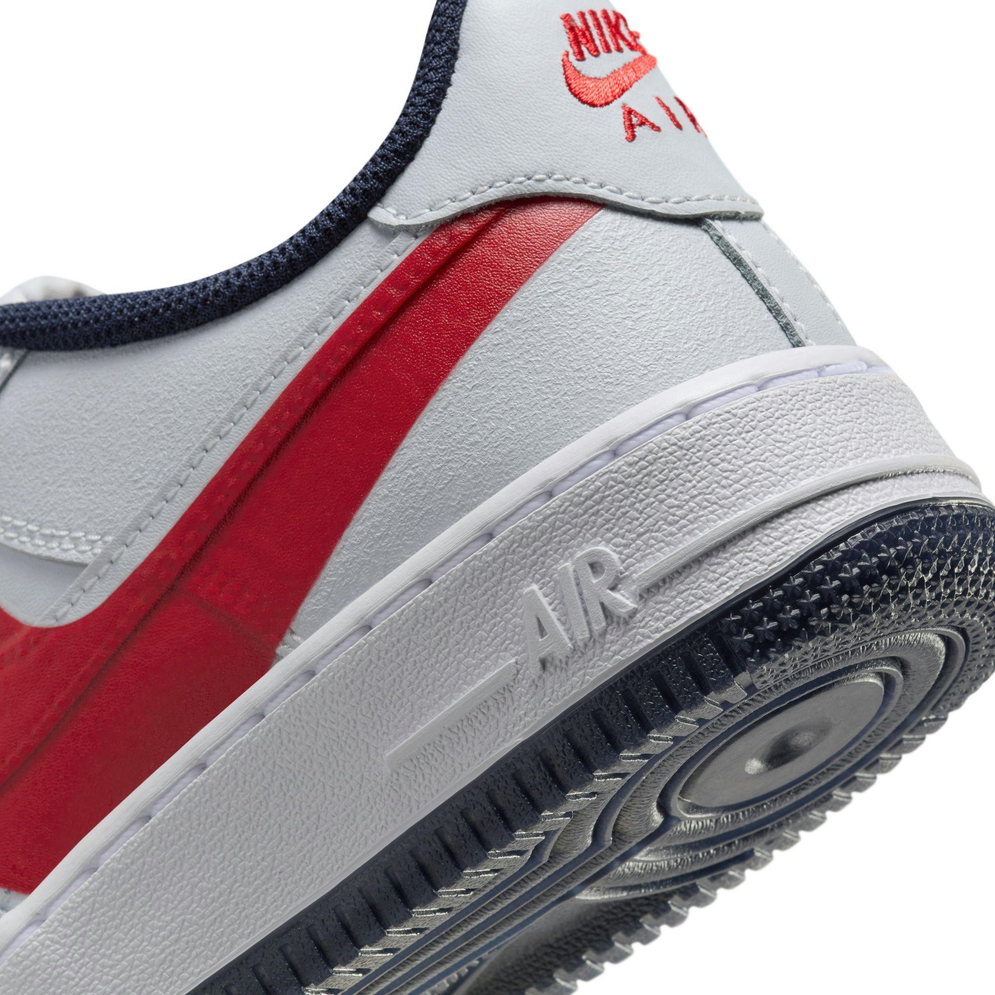 Nike Air Force 1 LV8 2 "Pure Platinum/Red" Grade School Boys' Shoe - GREY/RED Thumbnail View 11