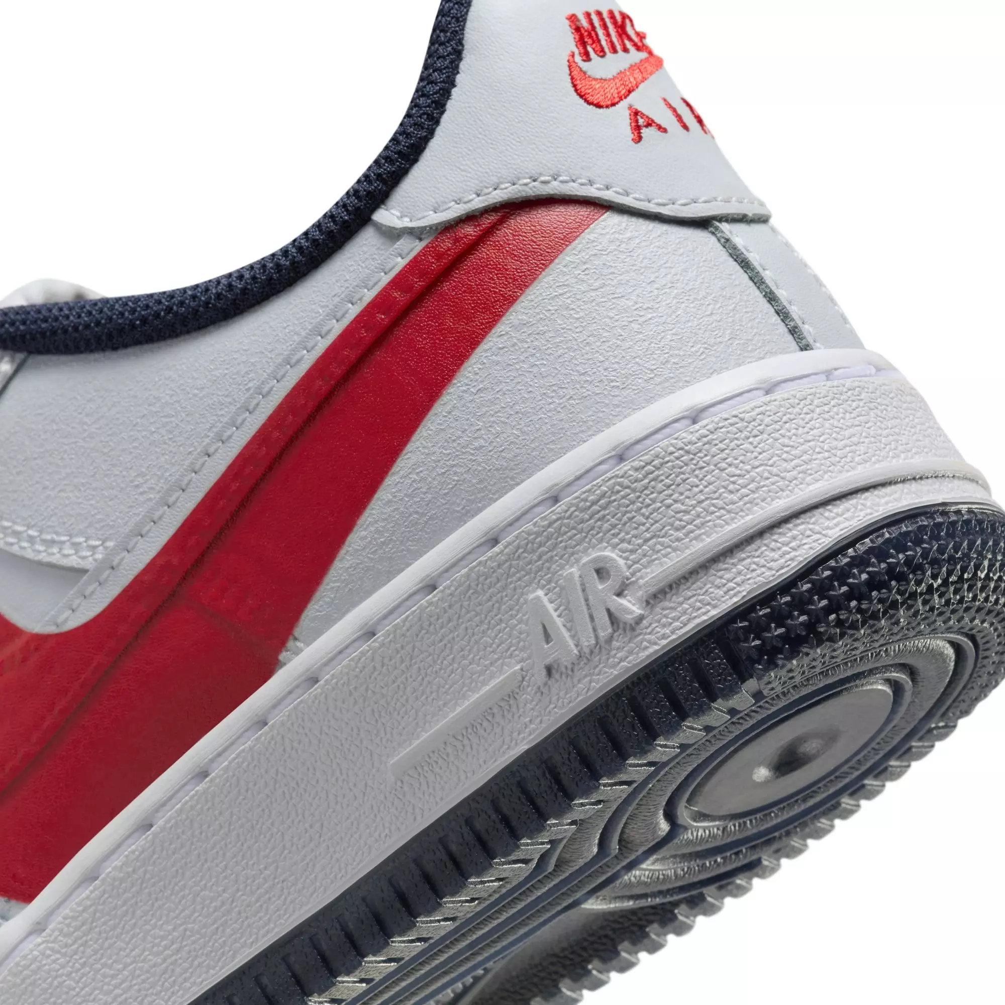 Nike Air Force 1 LV8 2 "Pure Platinum/Red" Grade School Boys' Shoe - GREY/RED