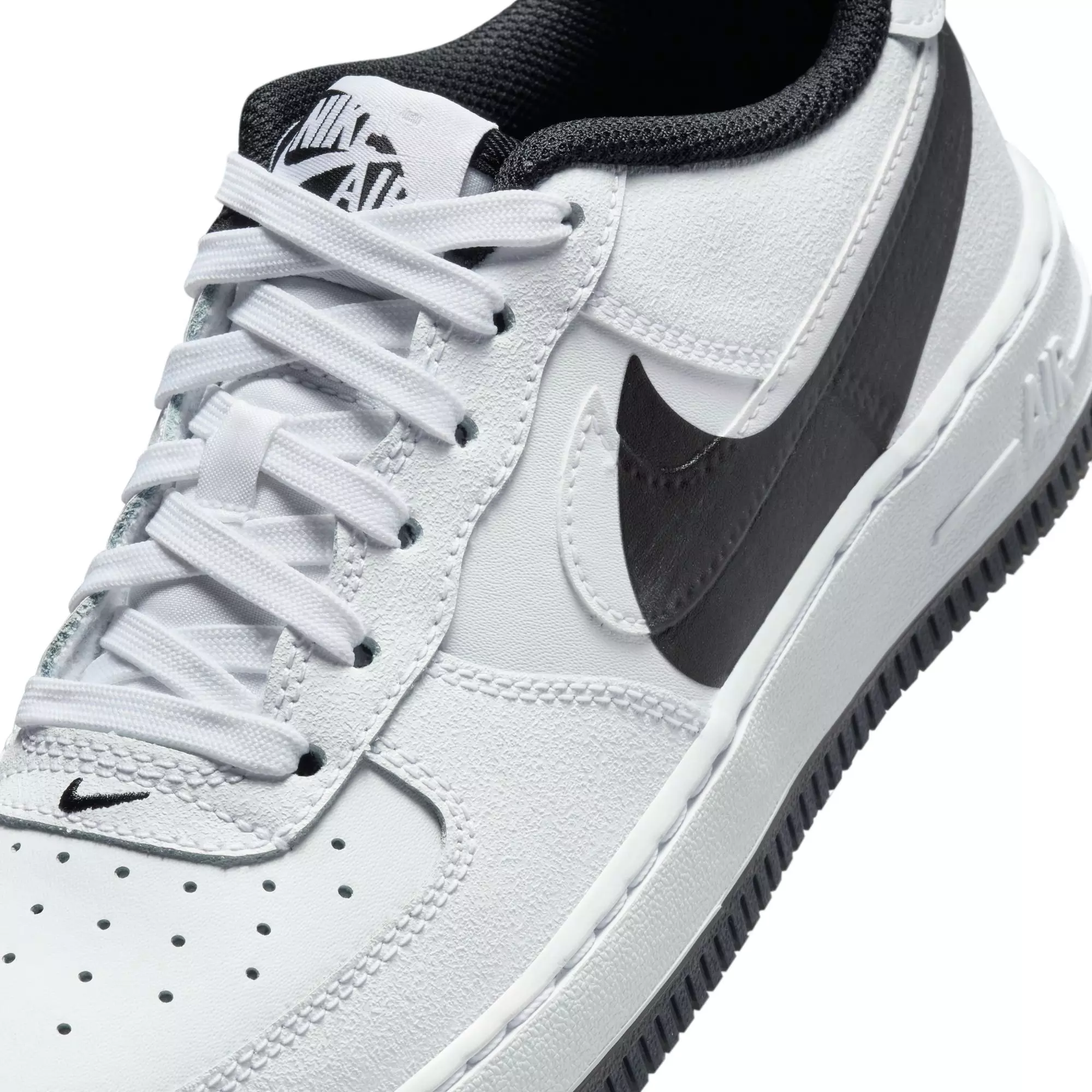 Nike Air Force 1 LV8 2 "White/Black" Grade School Boys' Shoe - WHITE/BLACK