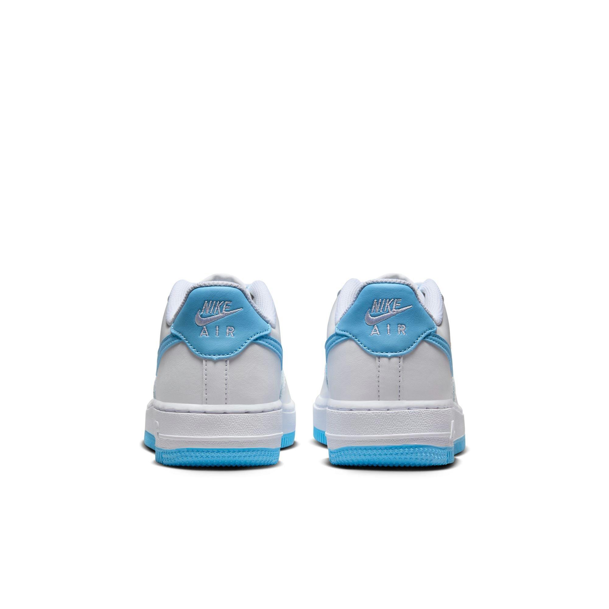 Nike Air Force 1 Grade School Boys' White/Aquarius Blue Shoe