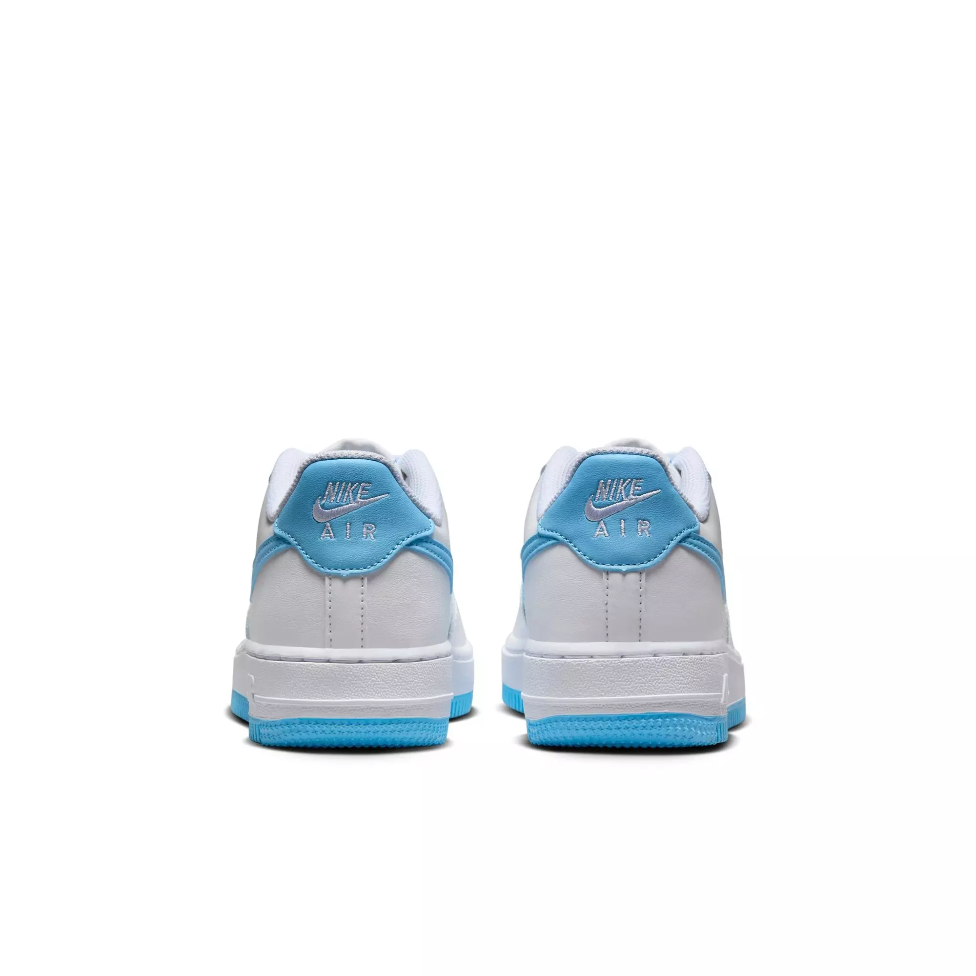 Nike Air Force 1 "White/Aquarius Blue" Grade School Boys' Shoe - WHITE/BLUE
