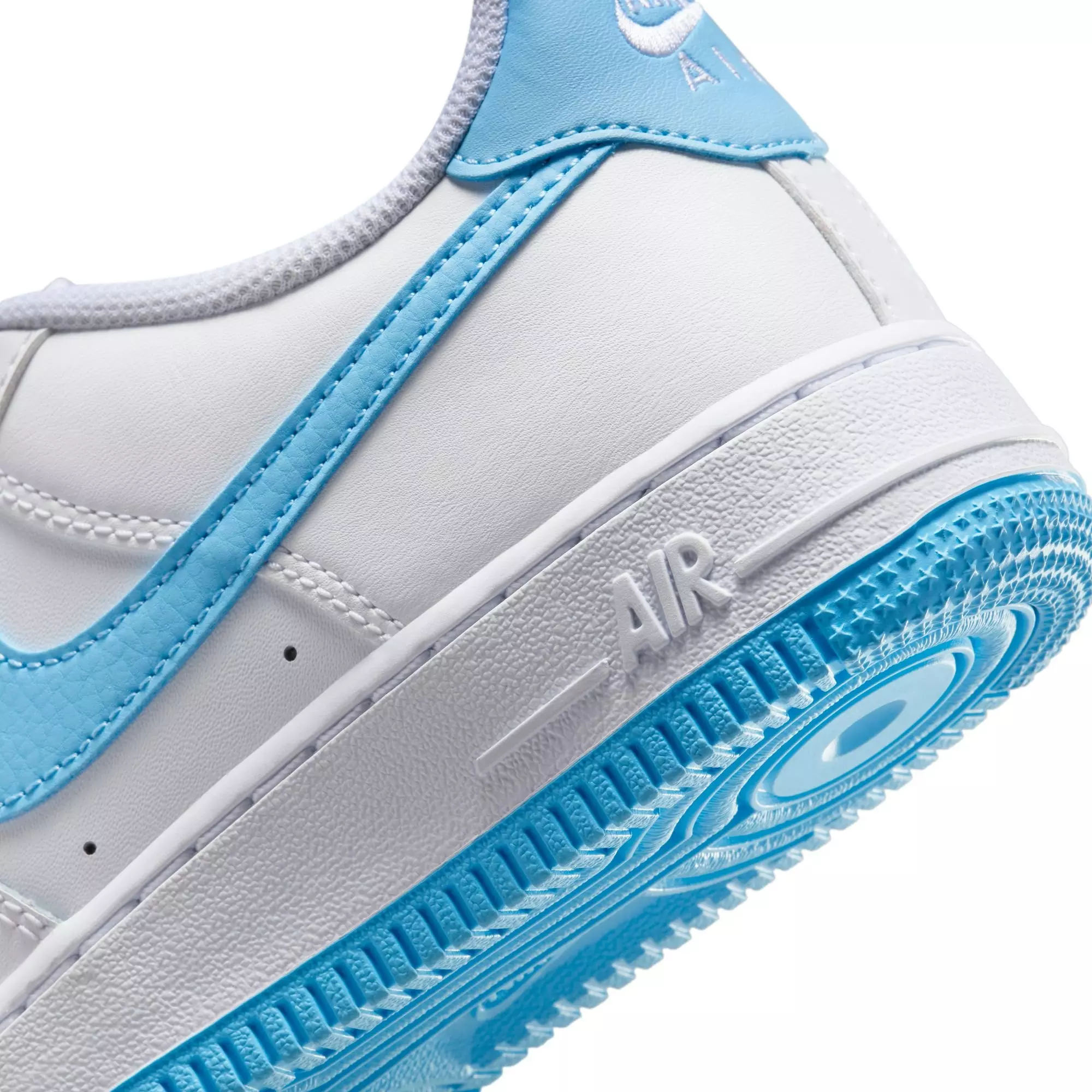Nike Air Force 1 "White/Aquarius Blue" Grade School Boys' Shoe - WHITE/BLUE