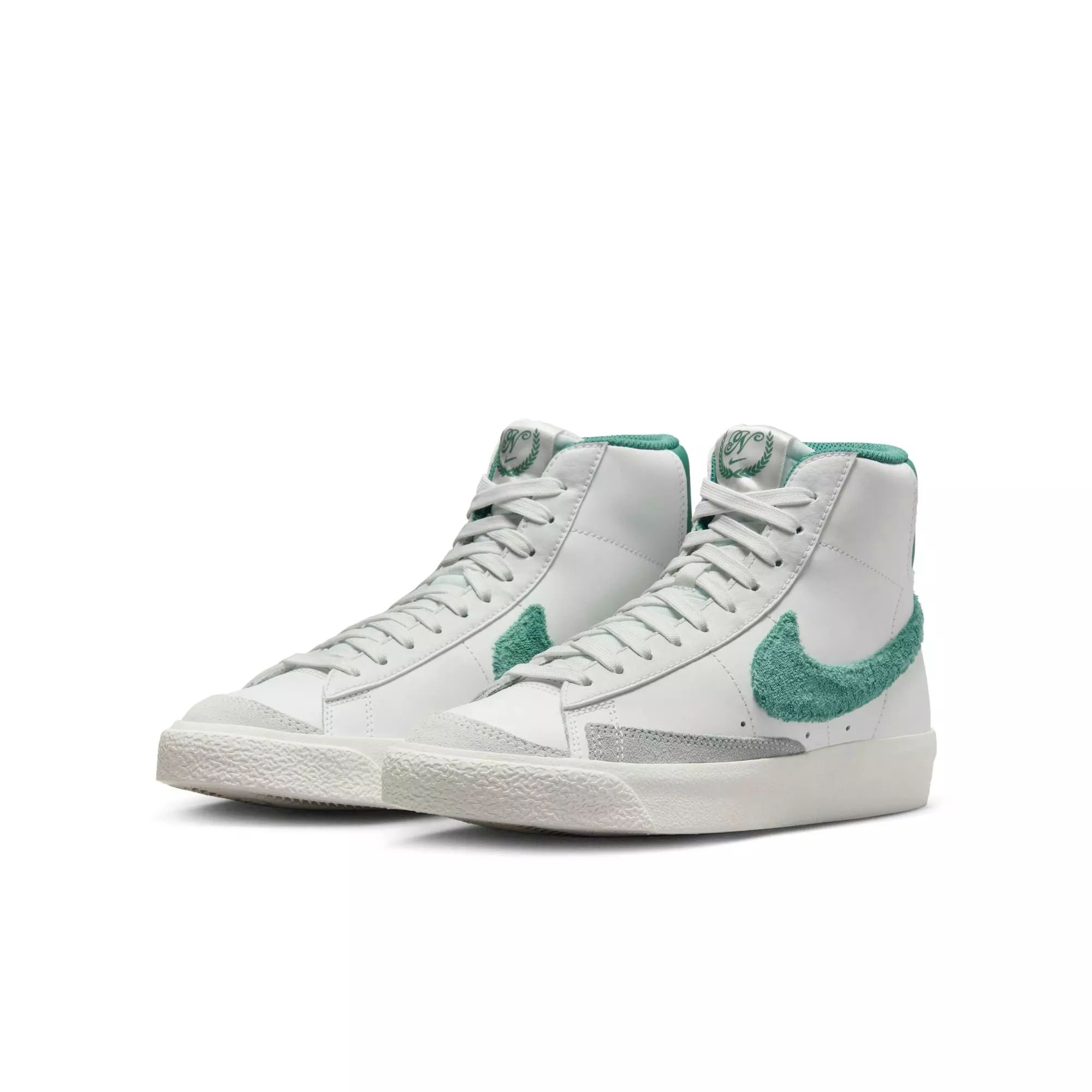 Nike Blazer Mid '77 SE "Summit White/Bicoastal/Phantom" Grade School Boys' Shoe - WHITE/GREEN