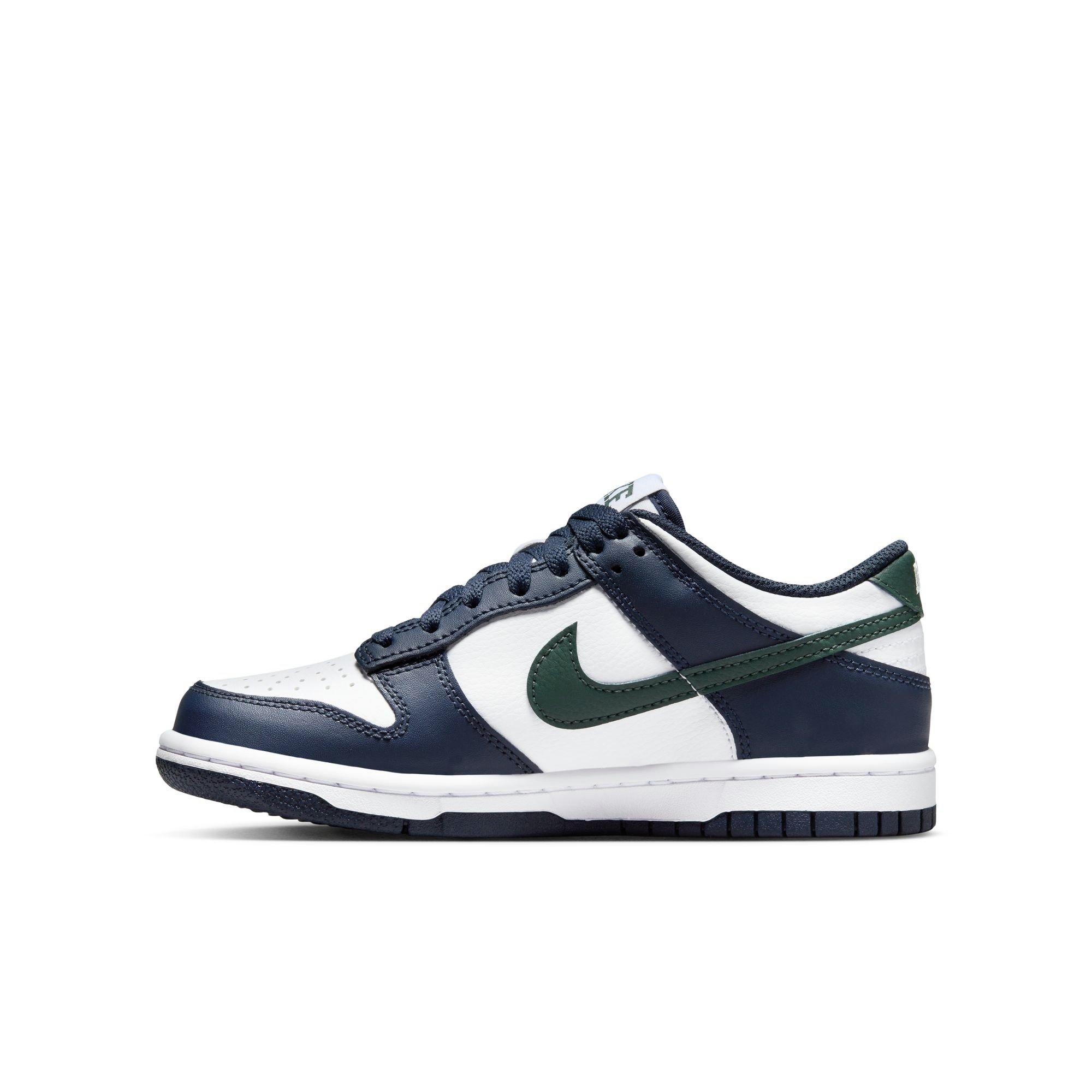 Nike Dunk Low Grade School Boys' "Obsidian/Vintage Green/White" Shoe