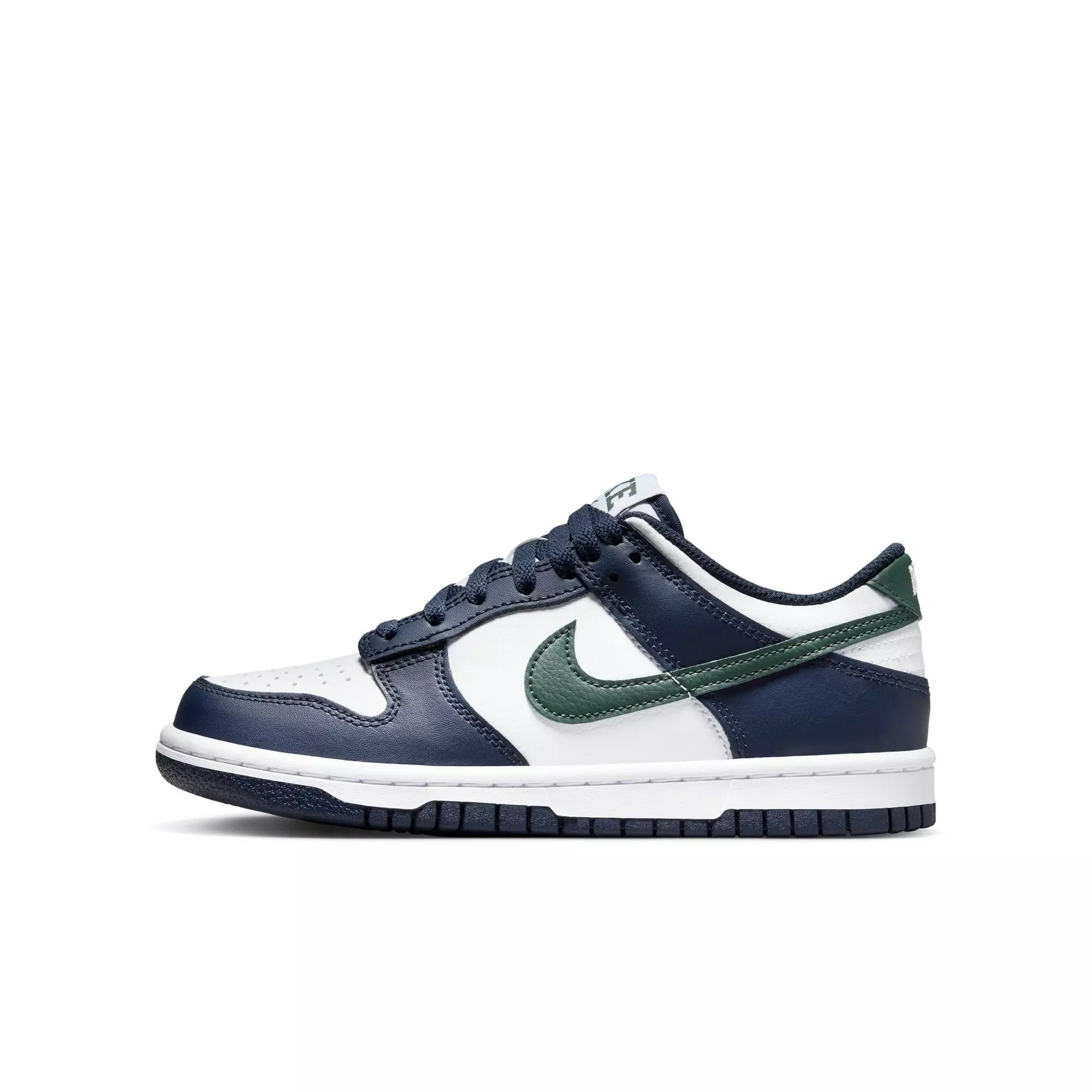 Nike Dunk Low "Obsidian/Vintage Green/White" Grade School Boys' Shoe - BLACK/GREEN