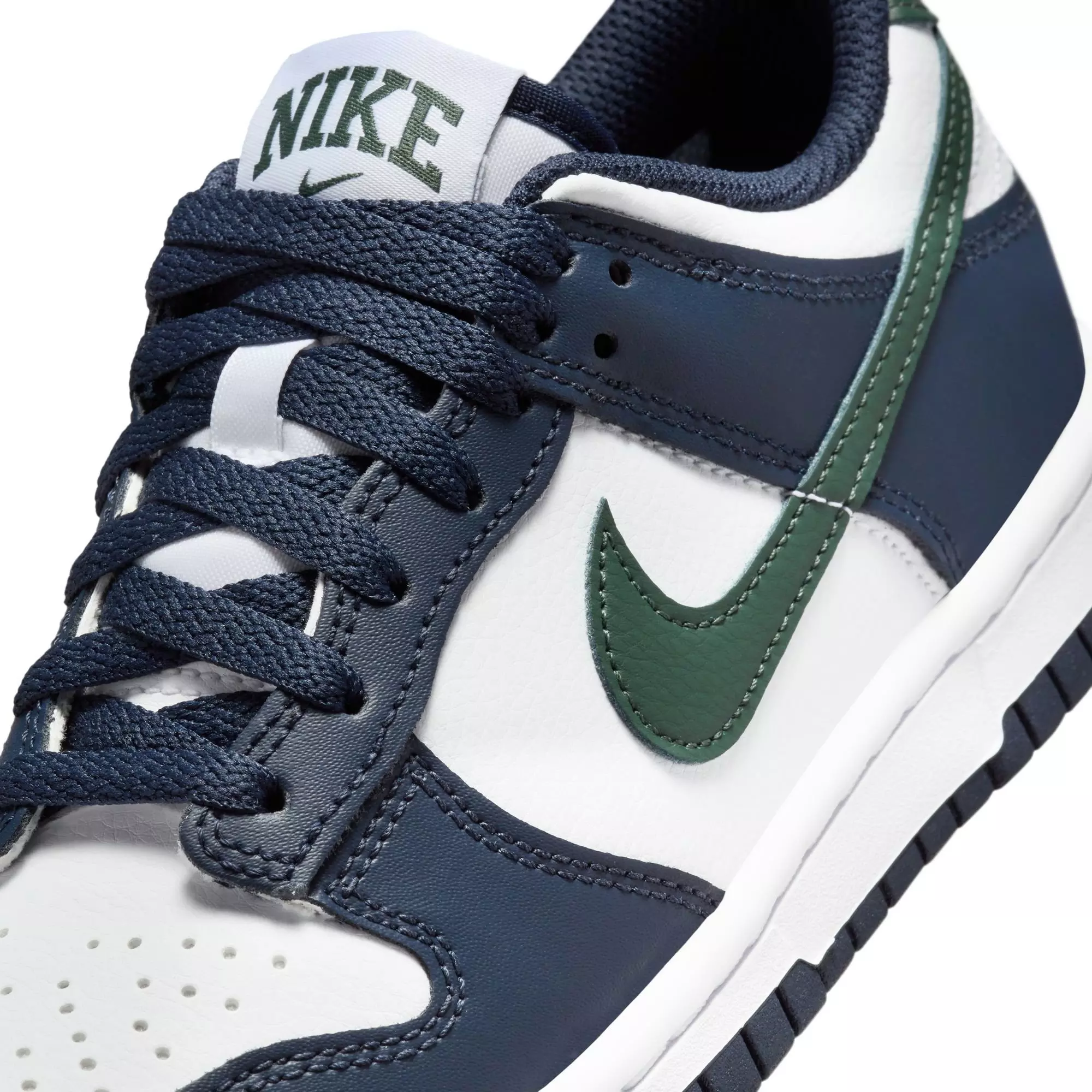 Nike Dunk Low "Obsidian/Vintage Green/White" Grade School Boys' Shoe - BLACK/GREEN