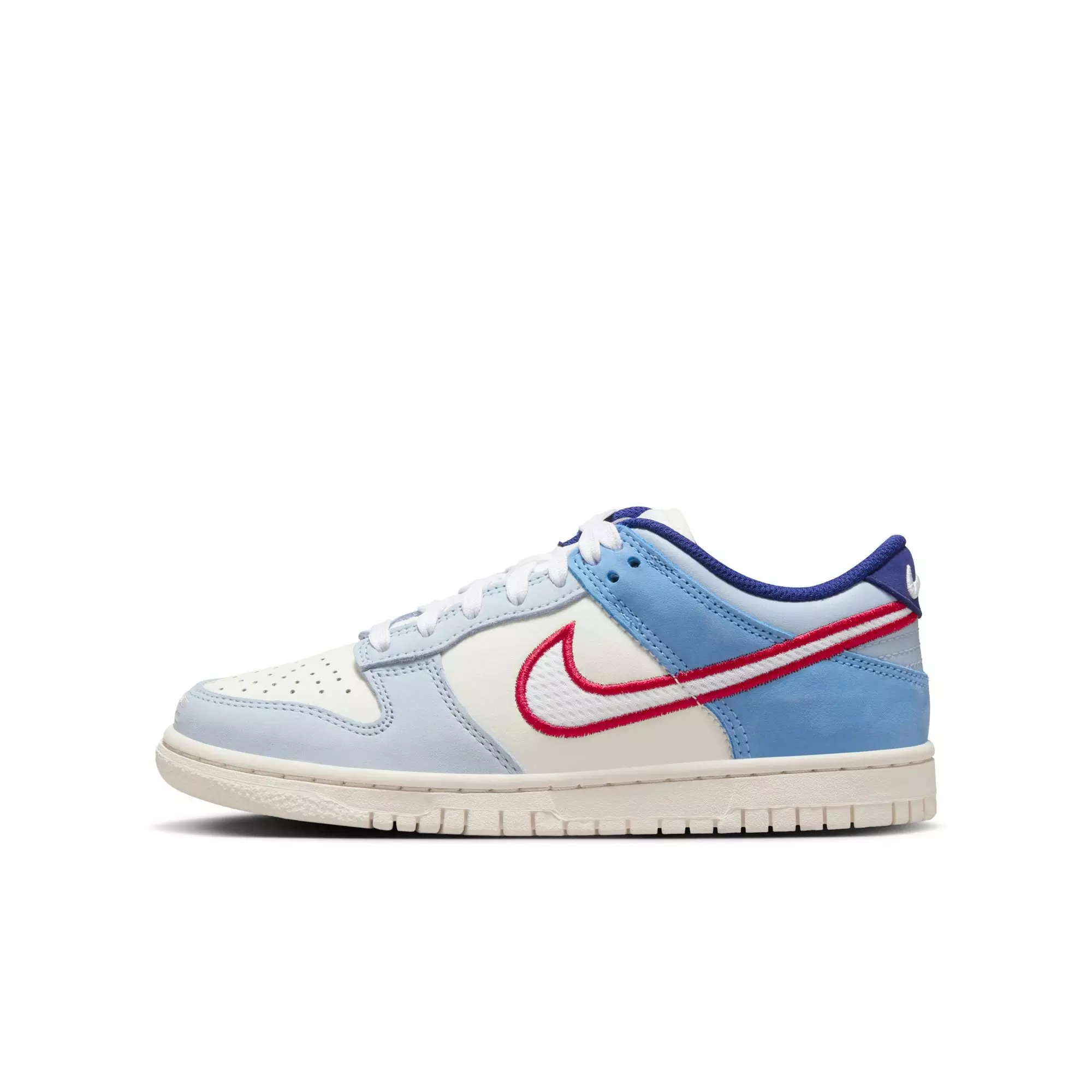 Nike Dunk Low "Sail/White/Lt Armory Blue" Grade School Boys' Shoe - BLUE