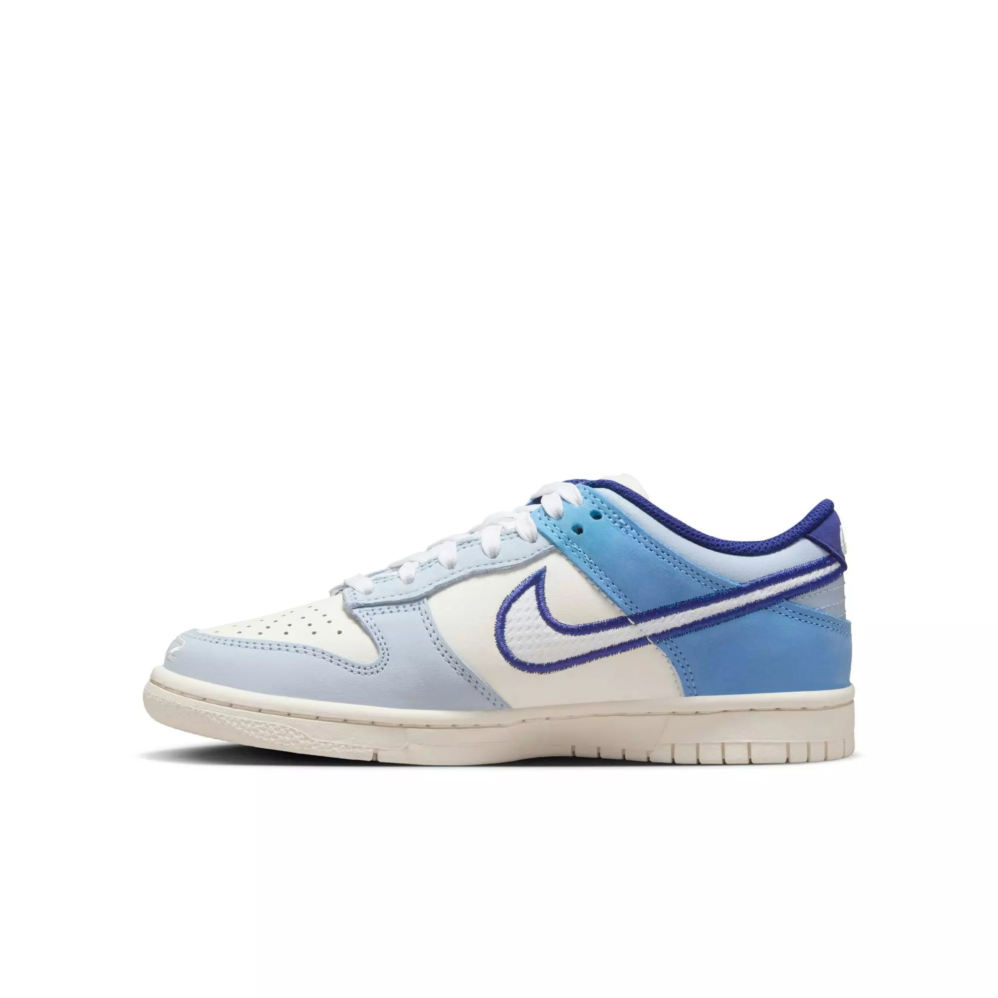 Nike Dunk Low "Sail/White/Lt Armory Blue" Grade School Boys' Shoe - BLUE