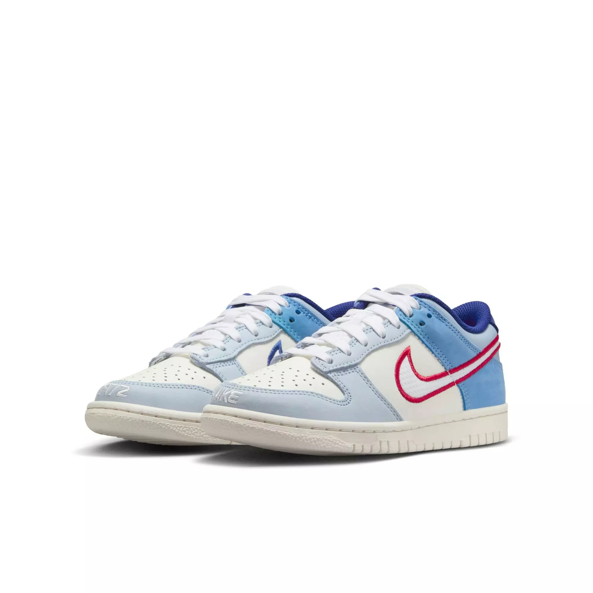 Nike Dunk Low "Sail/White/Lt Armory Blue" Grade School Boys' Shoe - BLUE