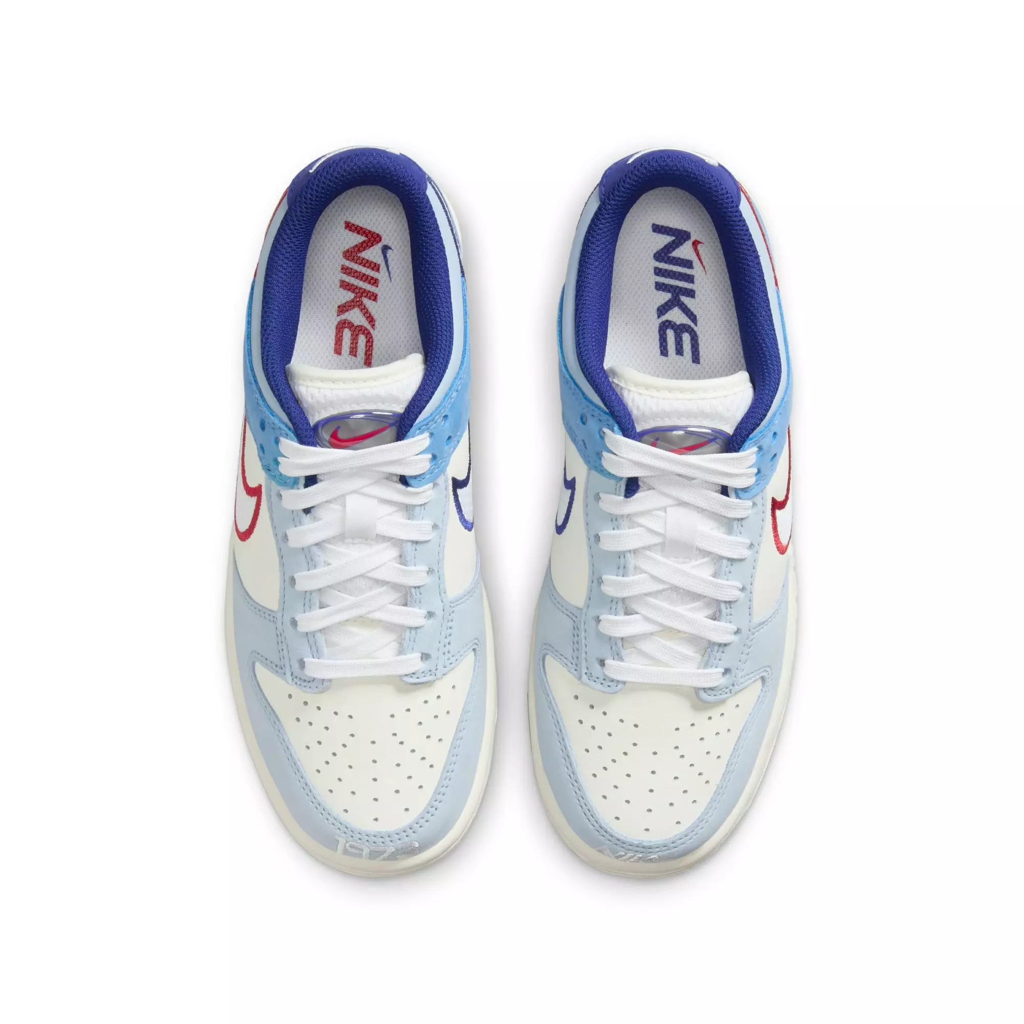 Nike Dunk Low "Sail/White/Lt Armory Blue" Grade School Boys' Shoe - BLUE