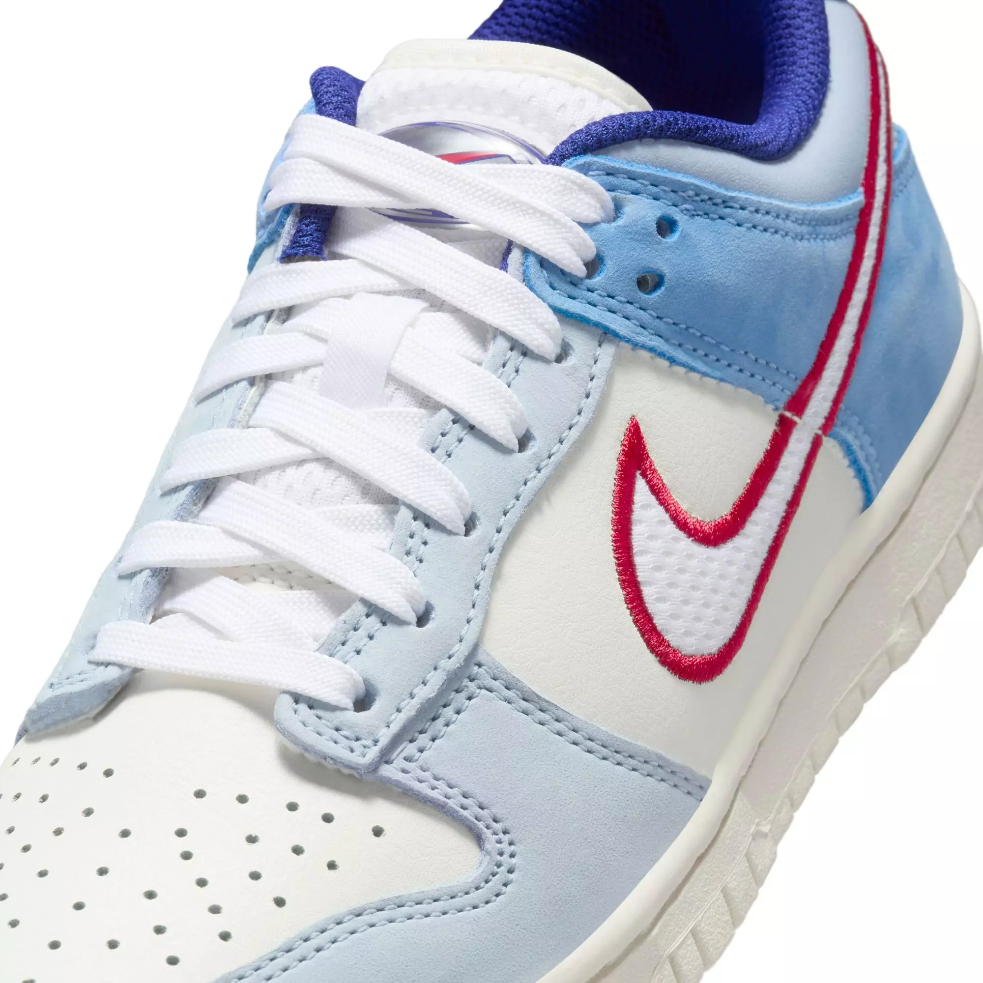Nike Dunk Low "Sail/White/Lt Armory Blue" Grade School Boys' Shoe - BLUE