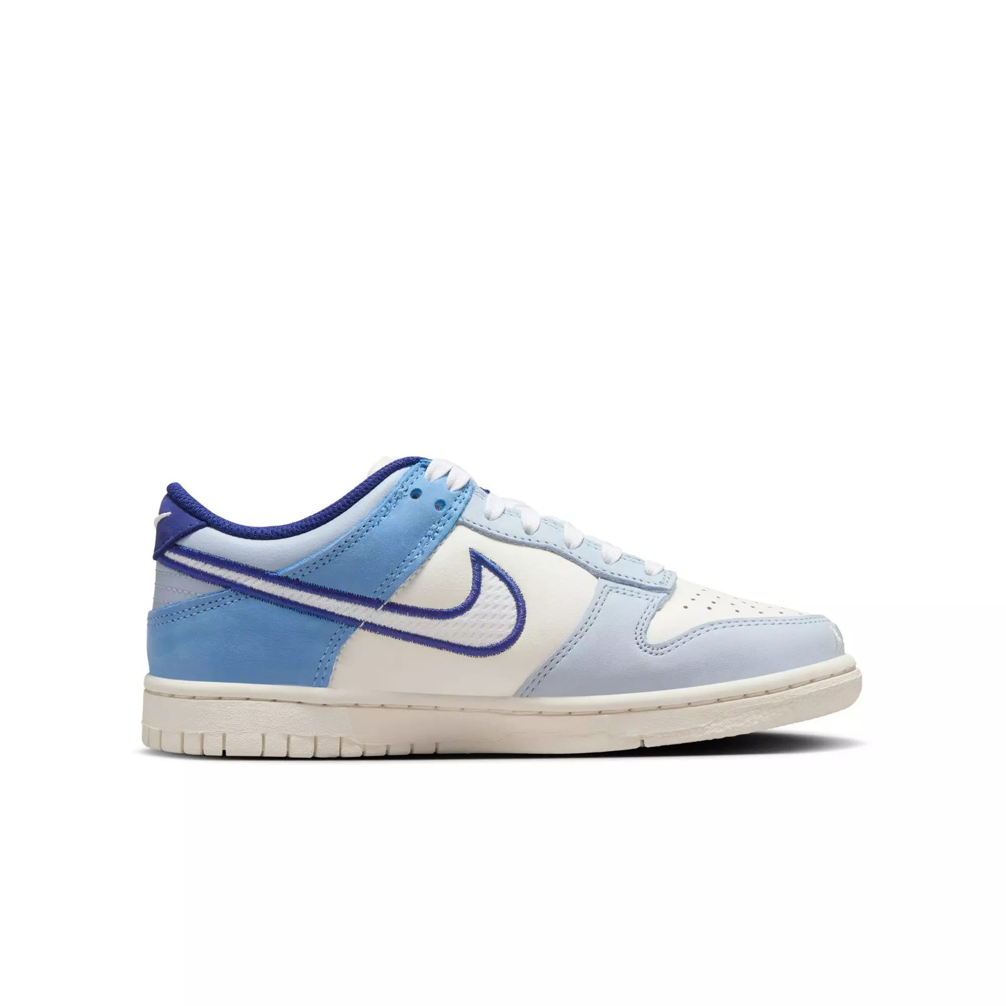 Nike Dunk Low "Sail/White/Lt Armory Blue" Grade School Boys' Shoe - BLUE