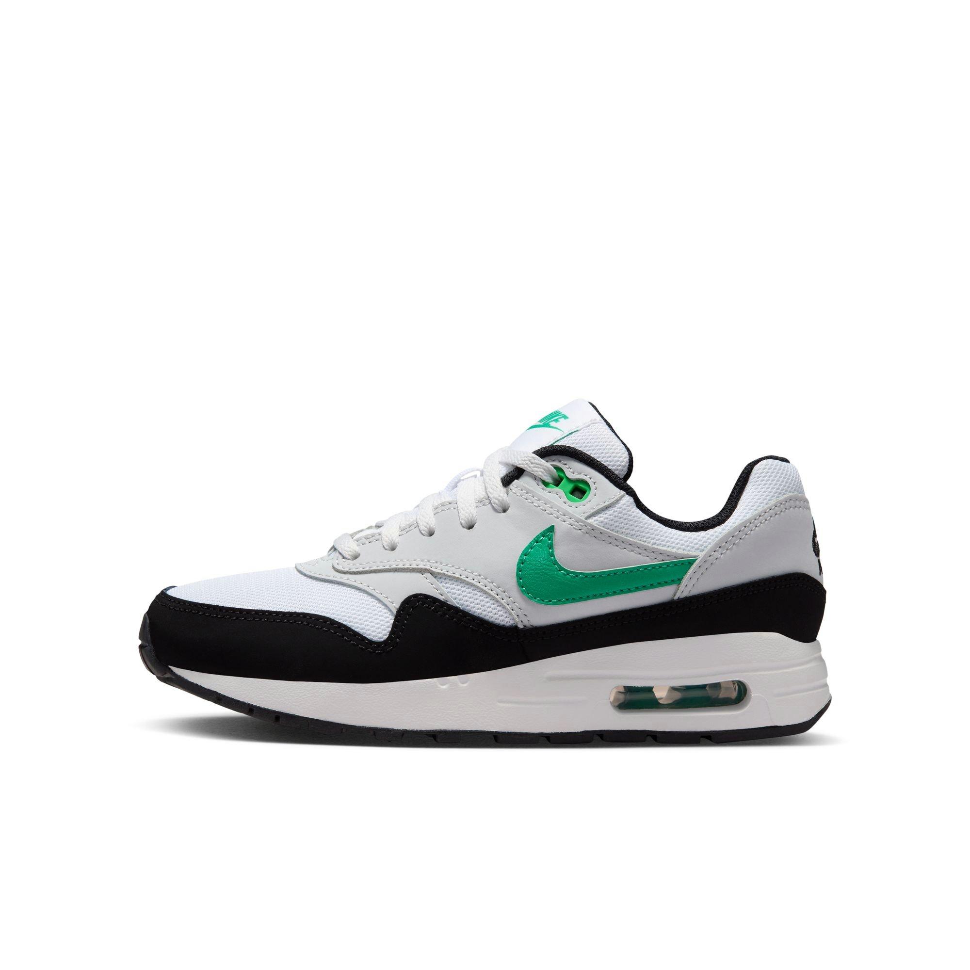 Nike Air Max 1 Grade School Boys' White/Stadium Green/Pure Platinum/Black Shoe