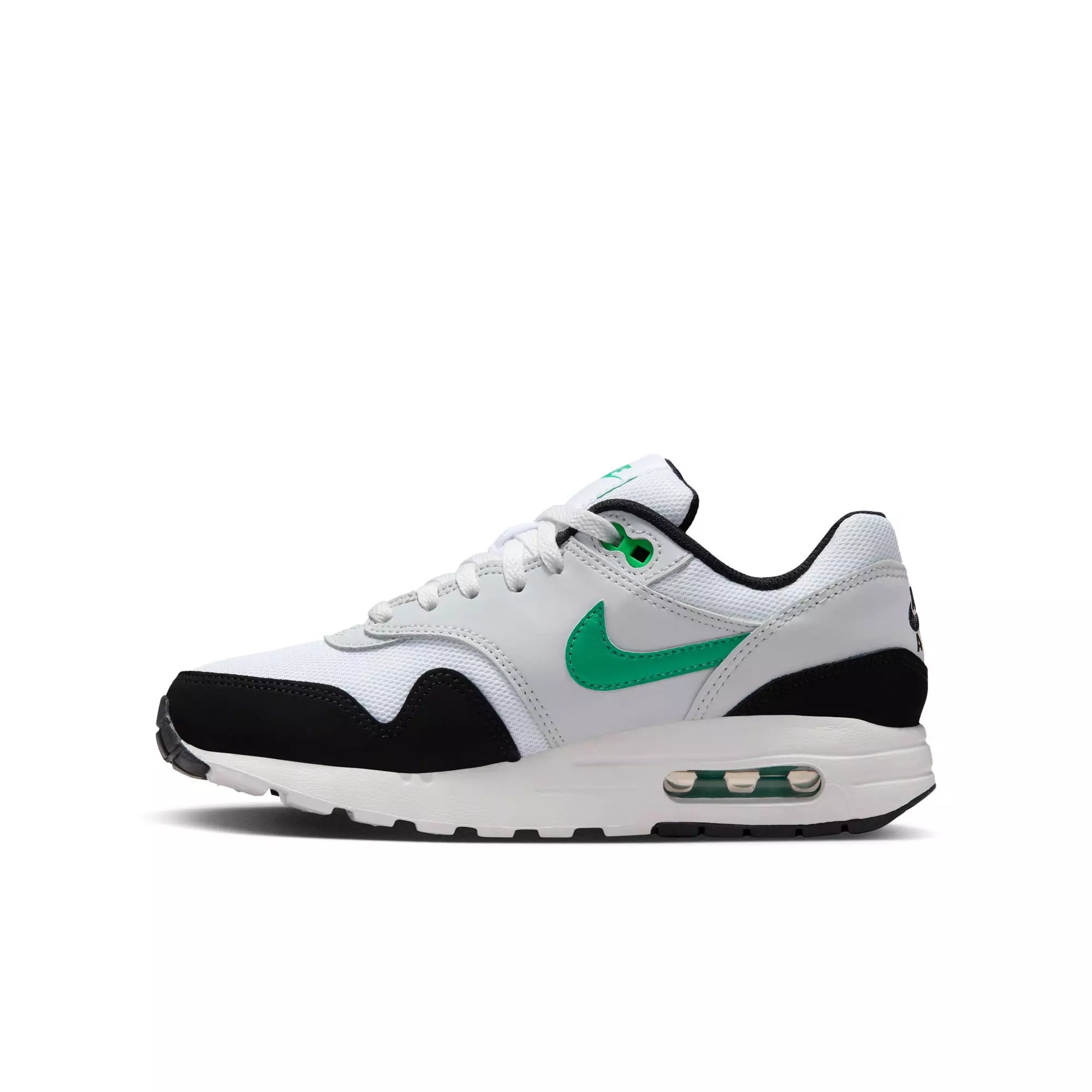 Nike Air Max 1 "White/Stadium Green/Pure Platinum/Black" Grade School Boys' Shoe - WHITE/GREEN