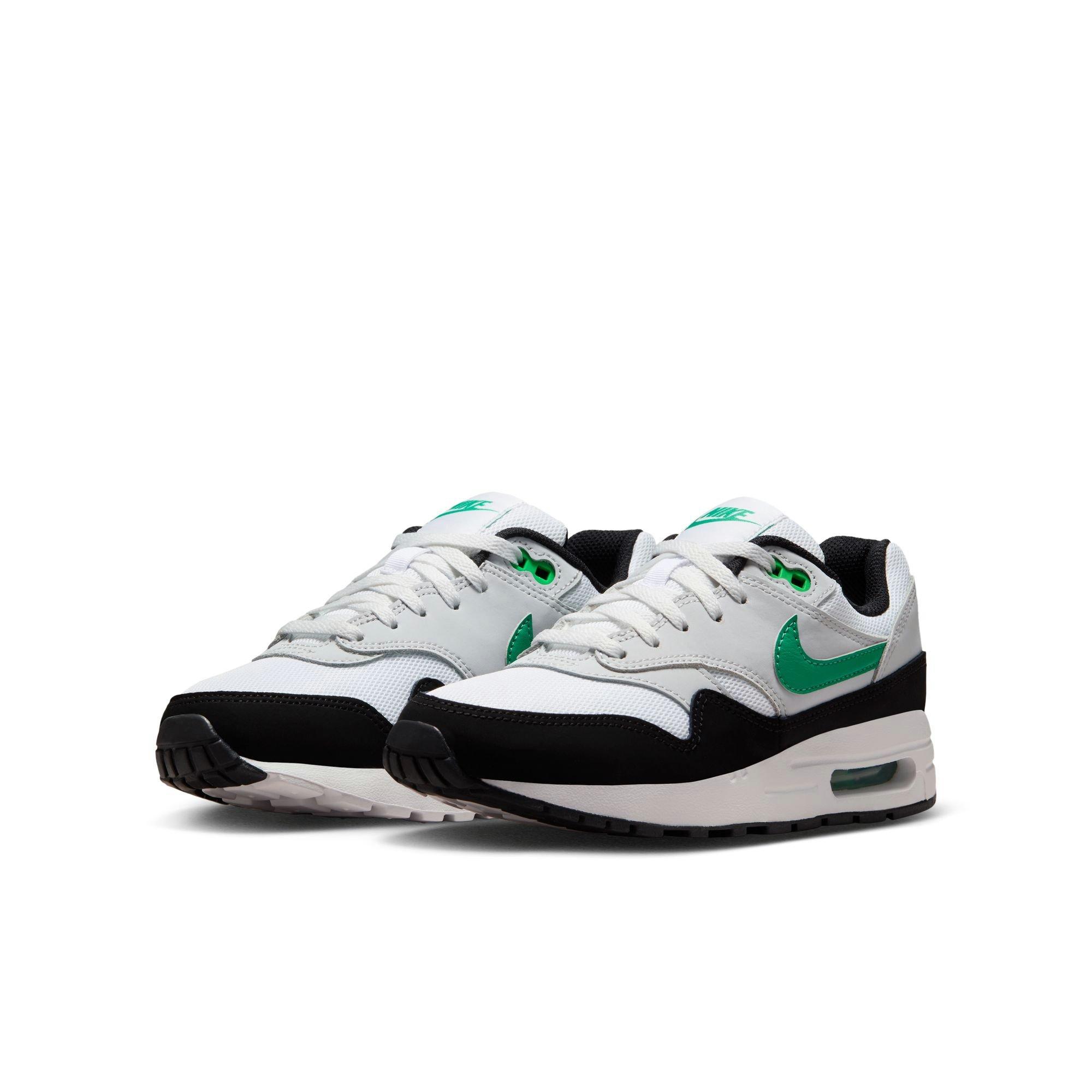 Nike Air Max 1 Grade School Boys' White/Stadium Green/Pure Platinum/Black Shoe