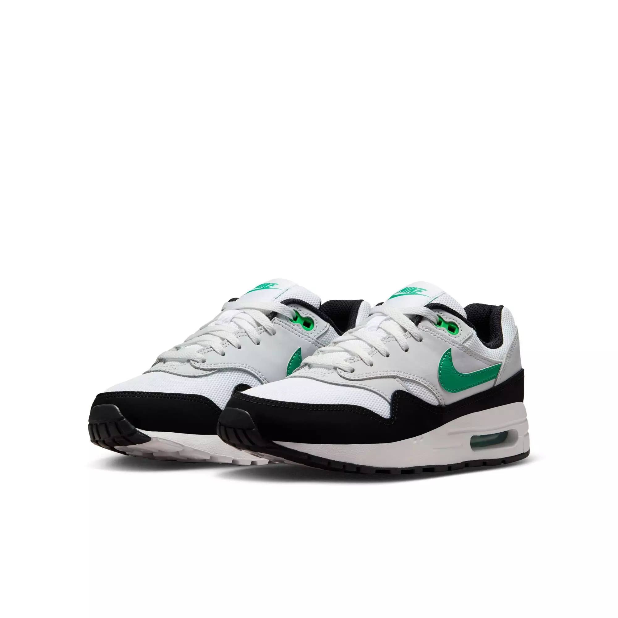 Nike Air Max 1 "White/Stadium Green/Pure Platinum/Black" Grade School Boys' Shoe - WHITE/GREEN