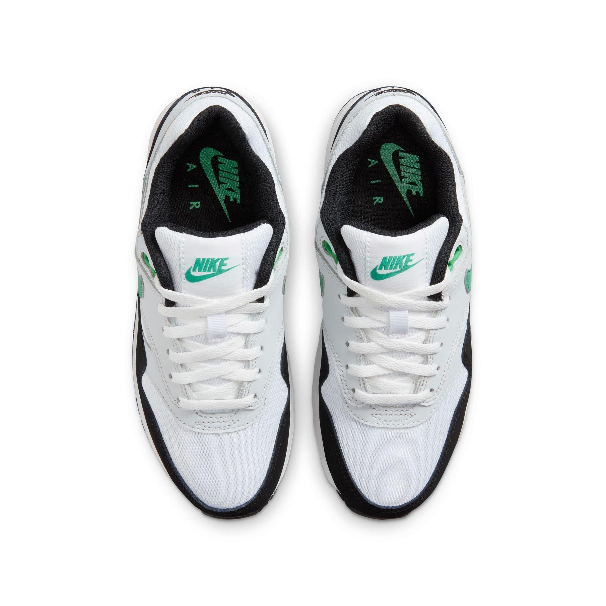 Nike Air Max 1 Grade School Boys' White/Stadium Green/Pure Platinum/Black Shoe