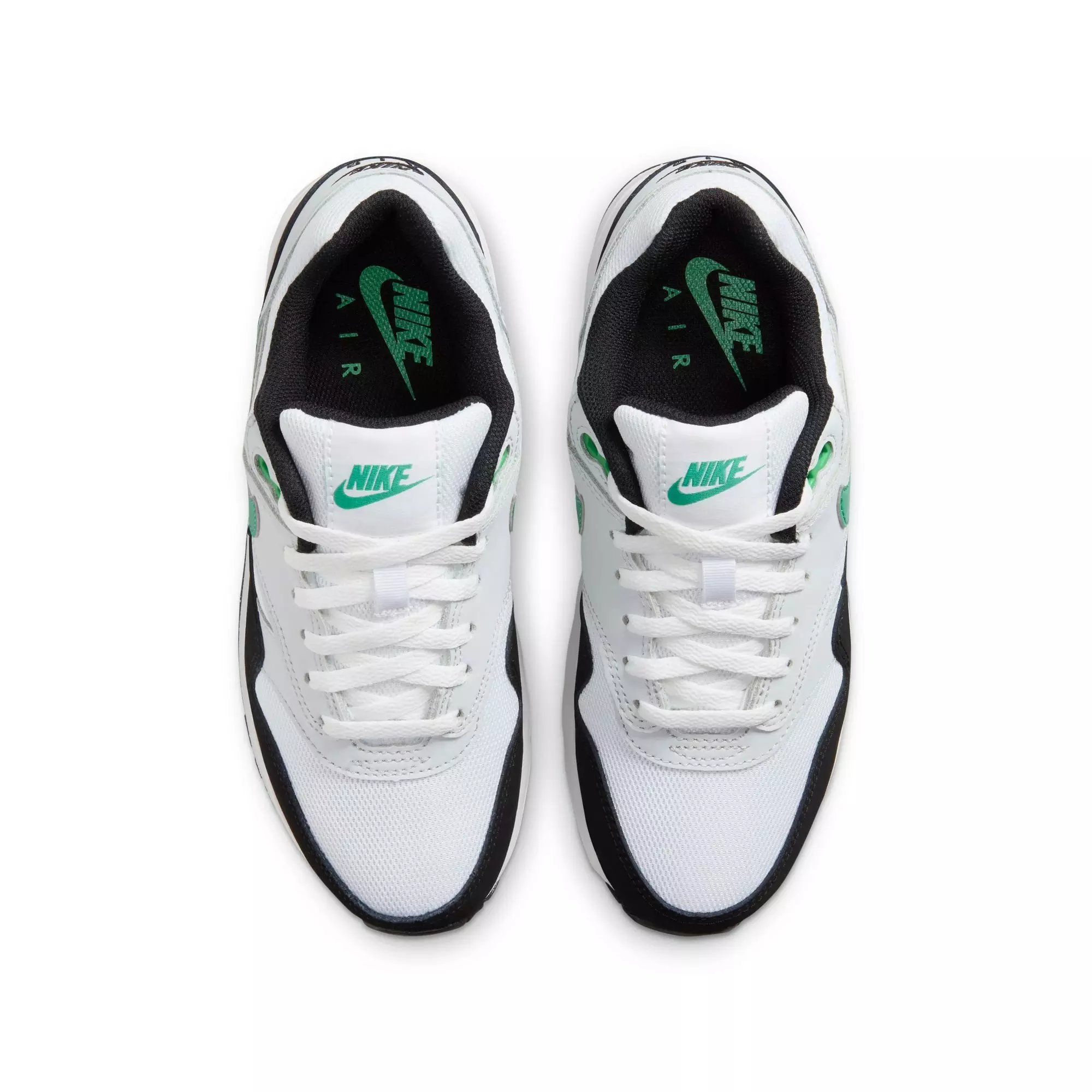Nike Air Max 1 "White/Stadium Green/Pure Platinum/Black" Grade School Boys' Shoe - WHITE/GREEN