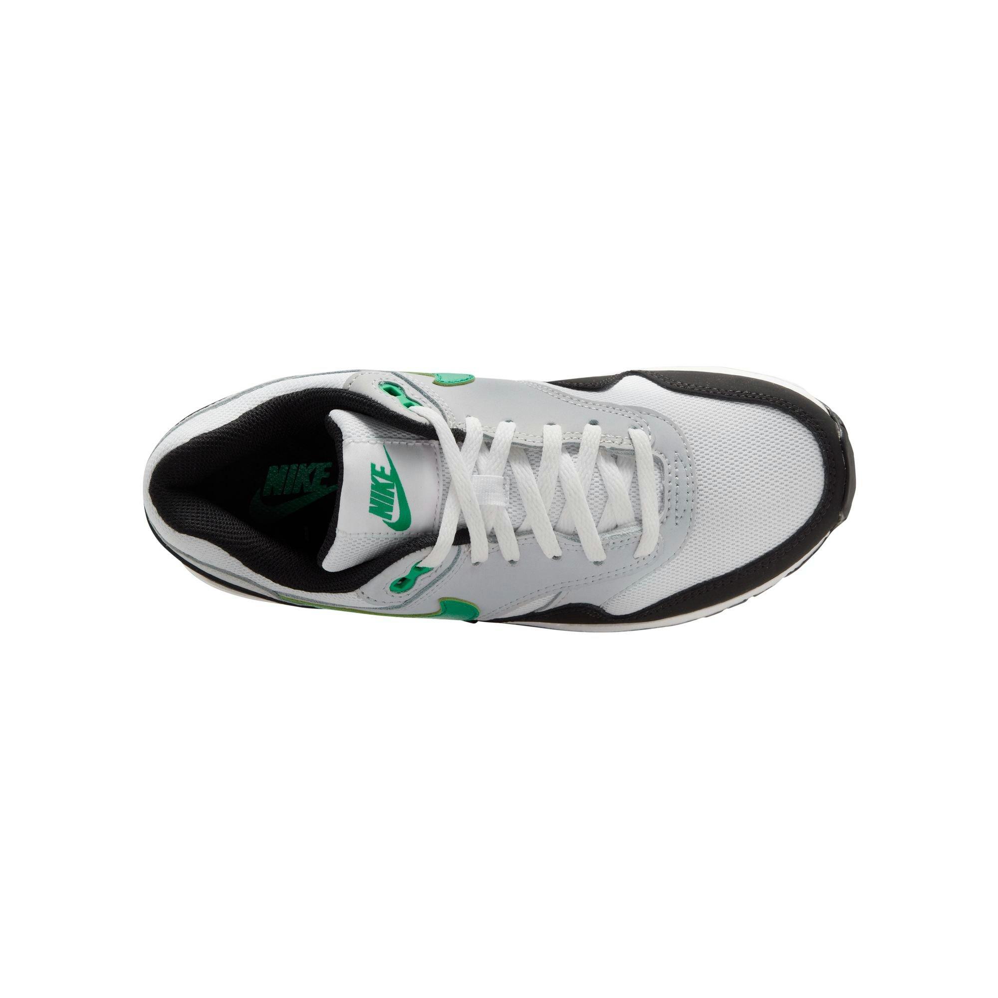 Nike Air Max 1 Grade School Boys' White/Stadium Green/Pure Platinum/Black Shoe