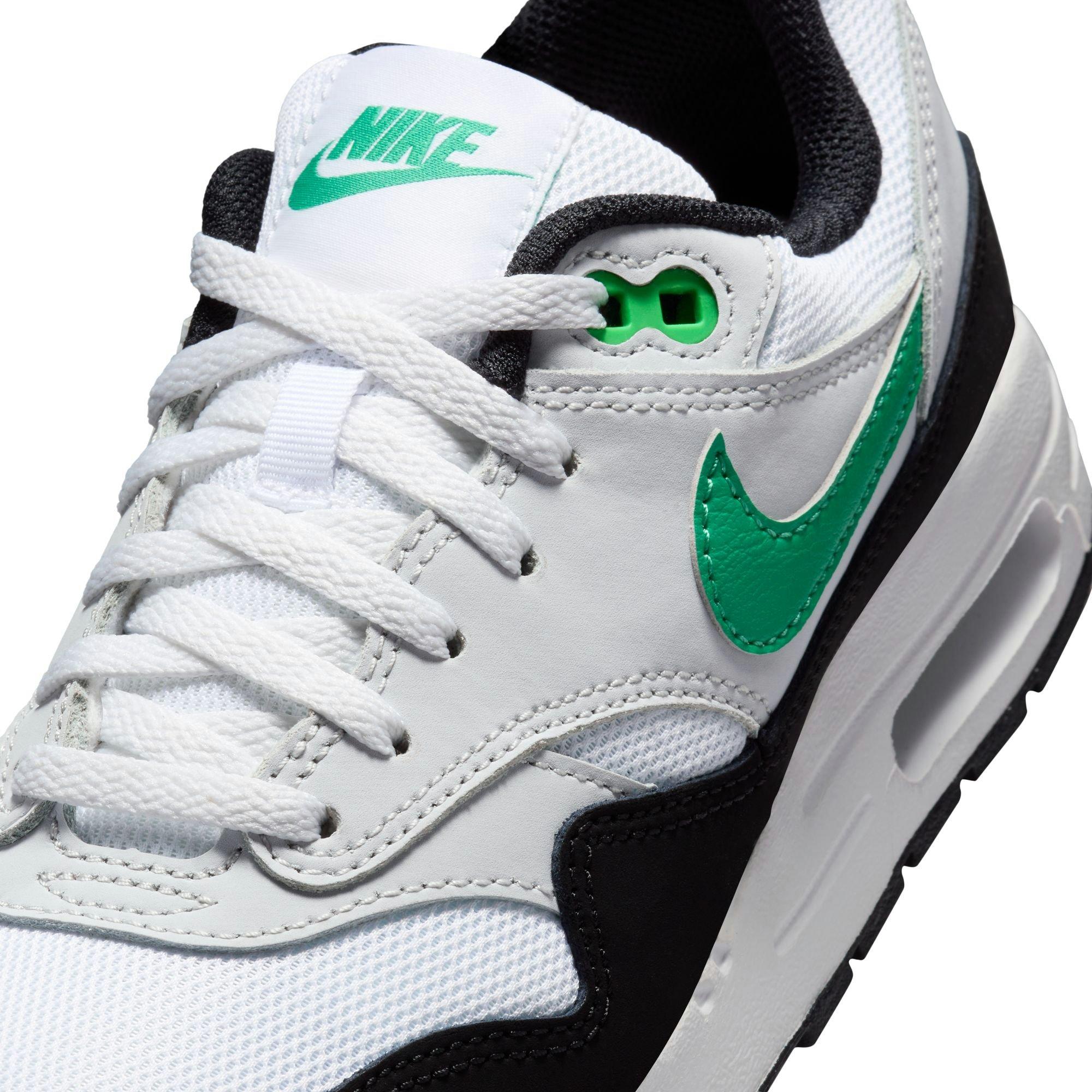 Nike Air Max 1 Grade School Boys' White/Stadium Green/Pure Platinum/Black Shoe