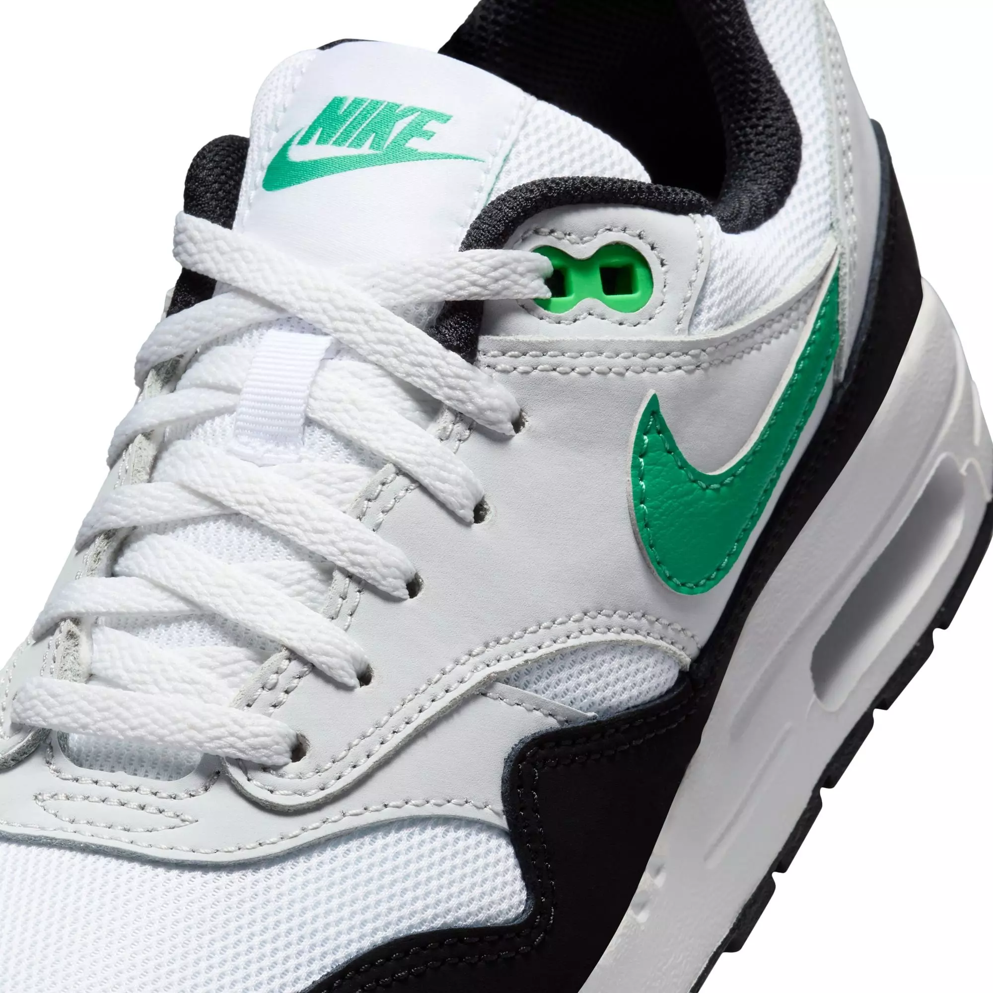 Nike Air Max 1 "White/Stadium Green/Pure Platinum/Black" Grade School Boys' Shoe - WHITE/GREEN