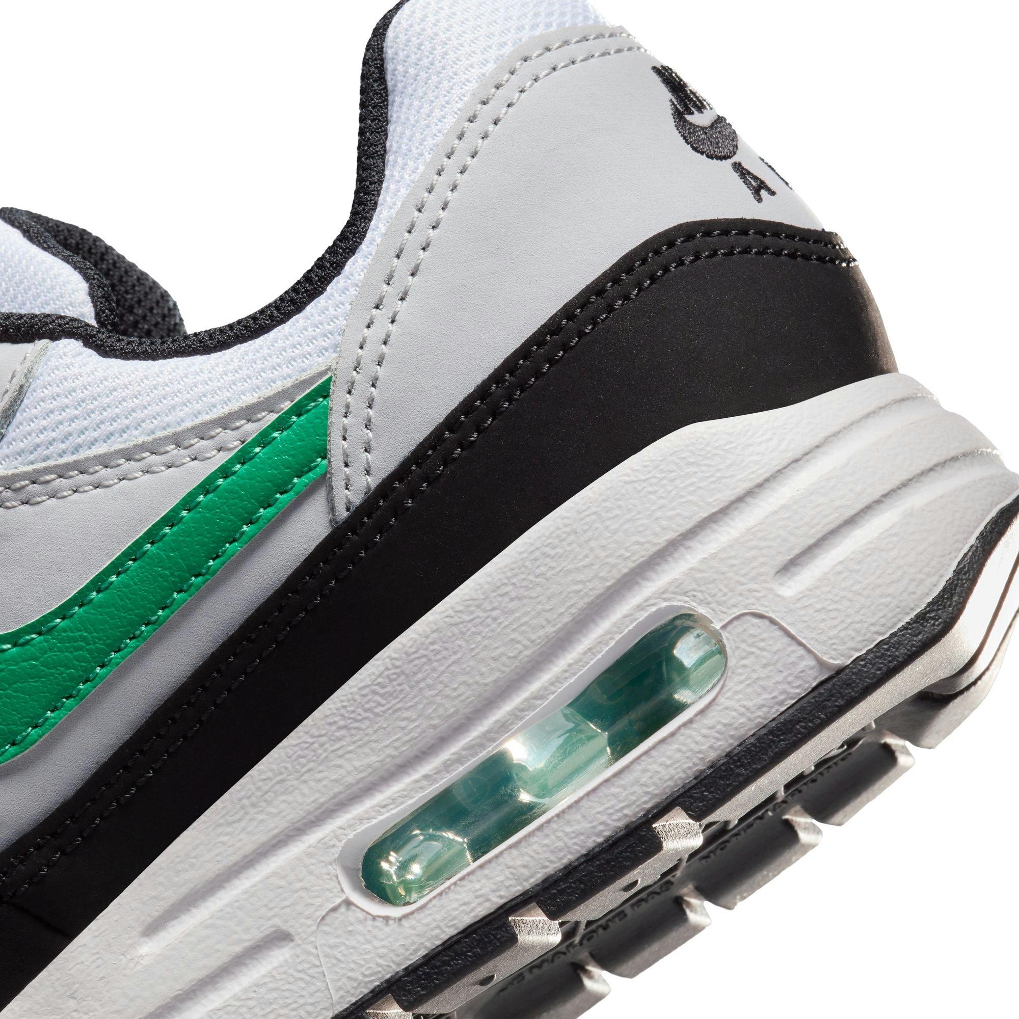 Nike Air Max 1 Grade School Boys' White/Stadium Green/Pure Platinum/Black Shoe