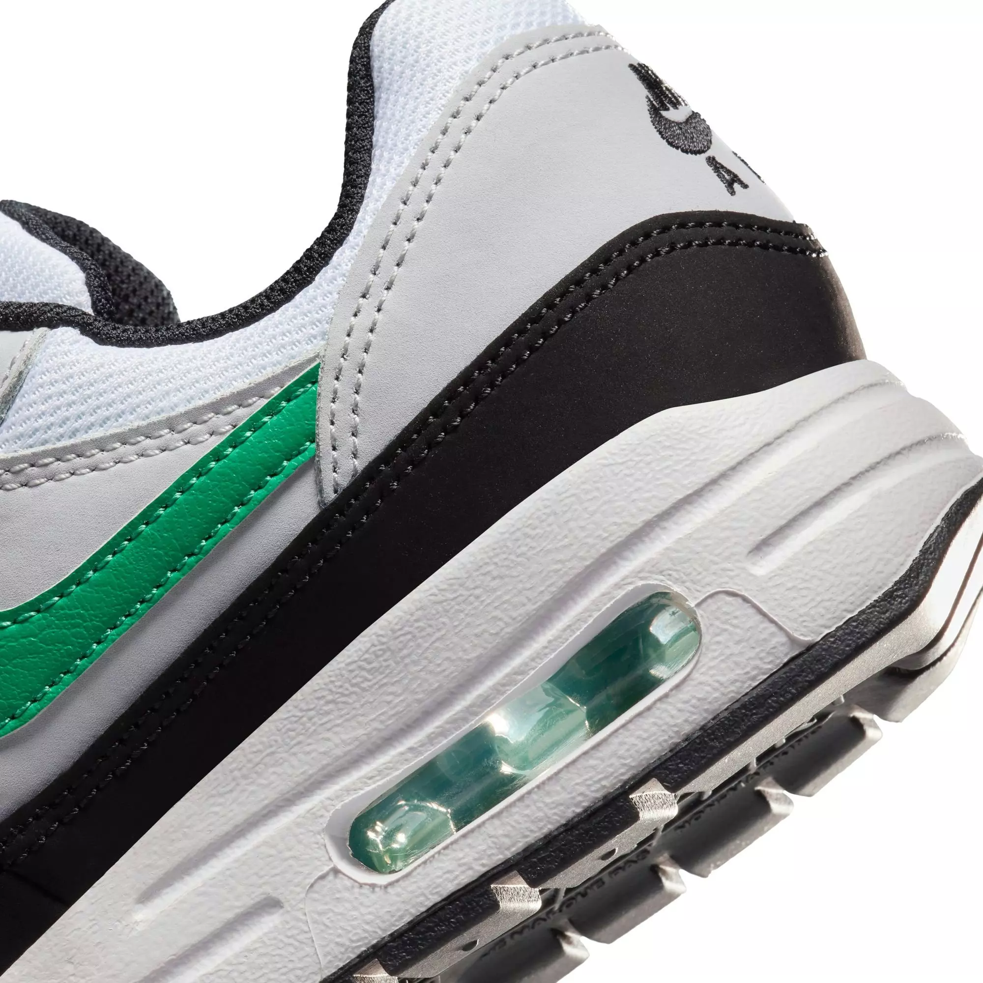 Nike Air Max 1 "White/Stadium Green/Pure Platinum/Black" Grade School Boys' Shoe - WHITE/GREEN