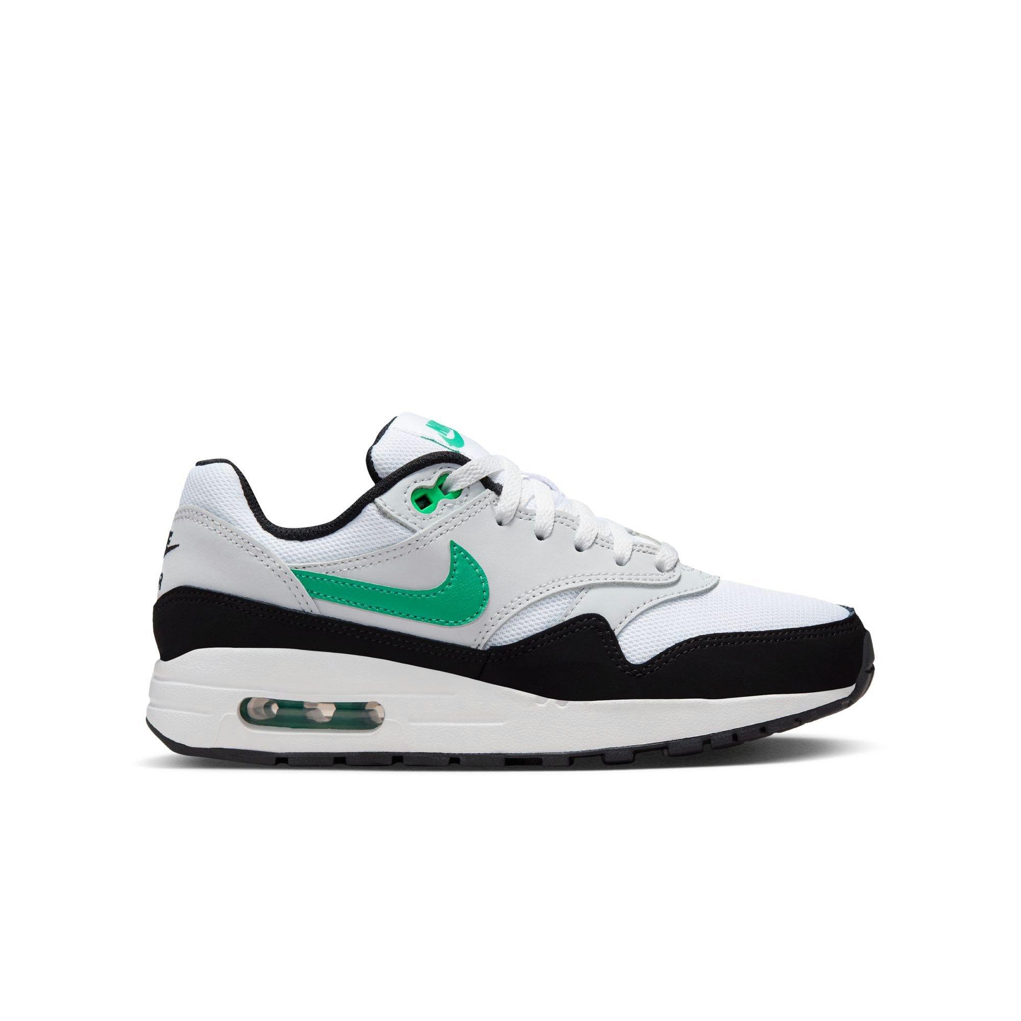 Nike Air Max 1 Grade School Boys' White/Stadium Green/Pure Platinum/Black Shoe