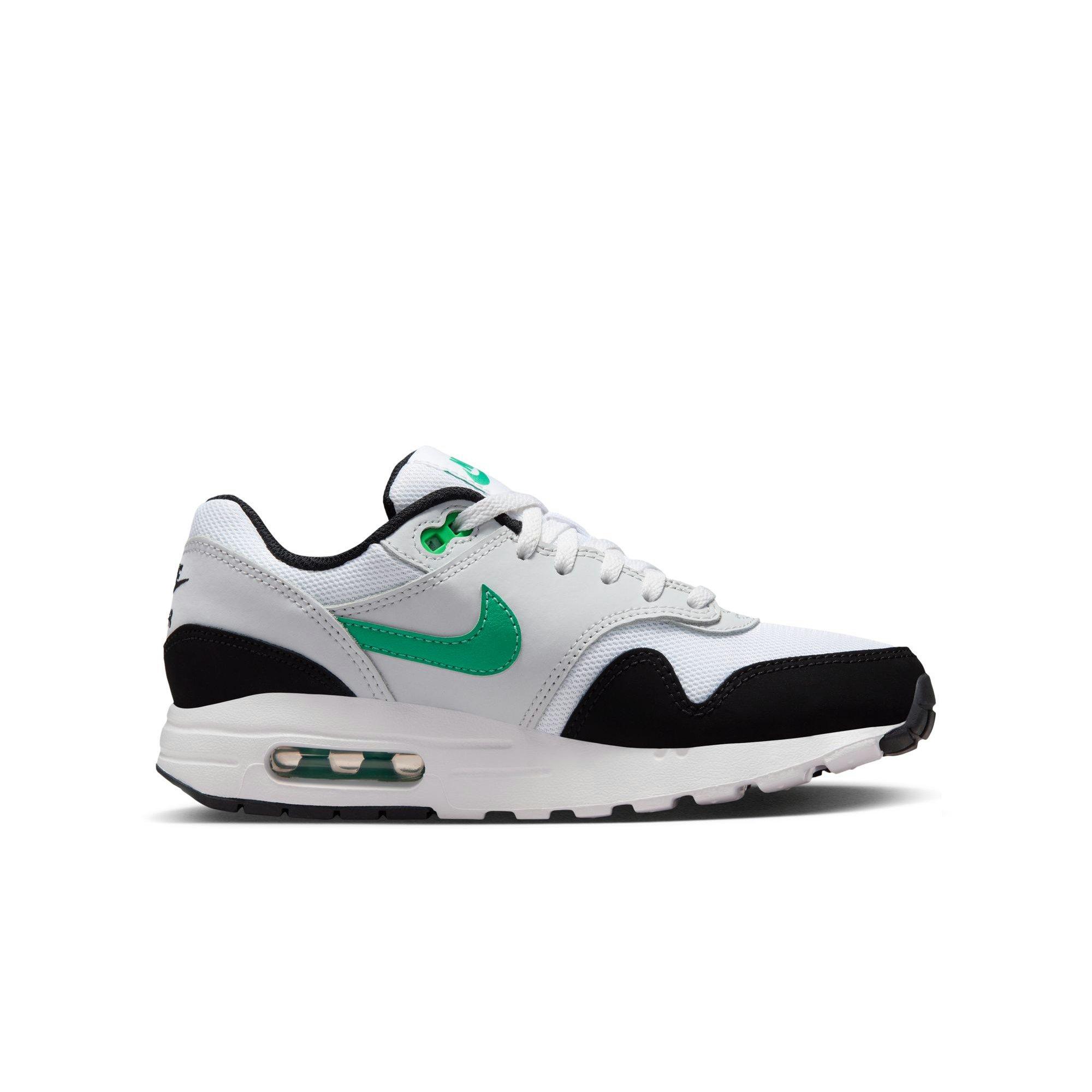 Nike Air Max 1 Grade School Boys' White/Stadium Green/Pure Platinum/Black Shoe