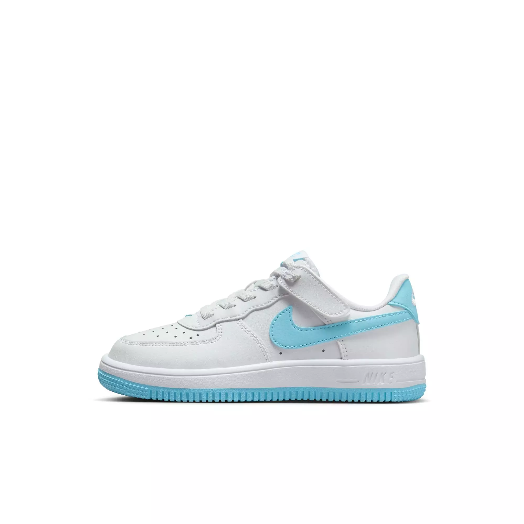 Nike Air Force 1 Low EasyOn "White/Aquarius Blue" Preschool Boys' Shoe - WHITE/BLUE