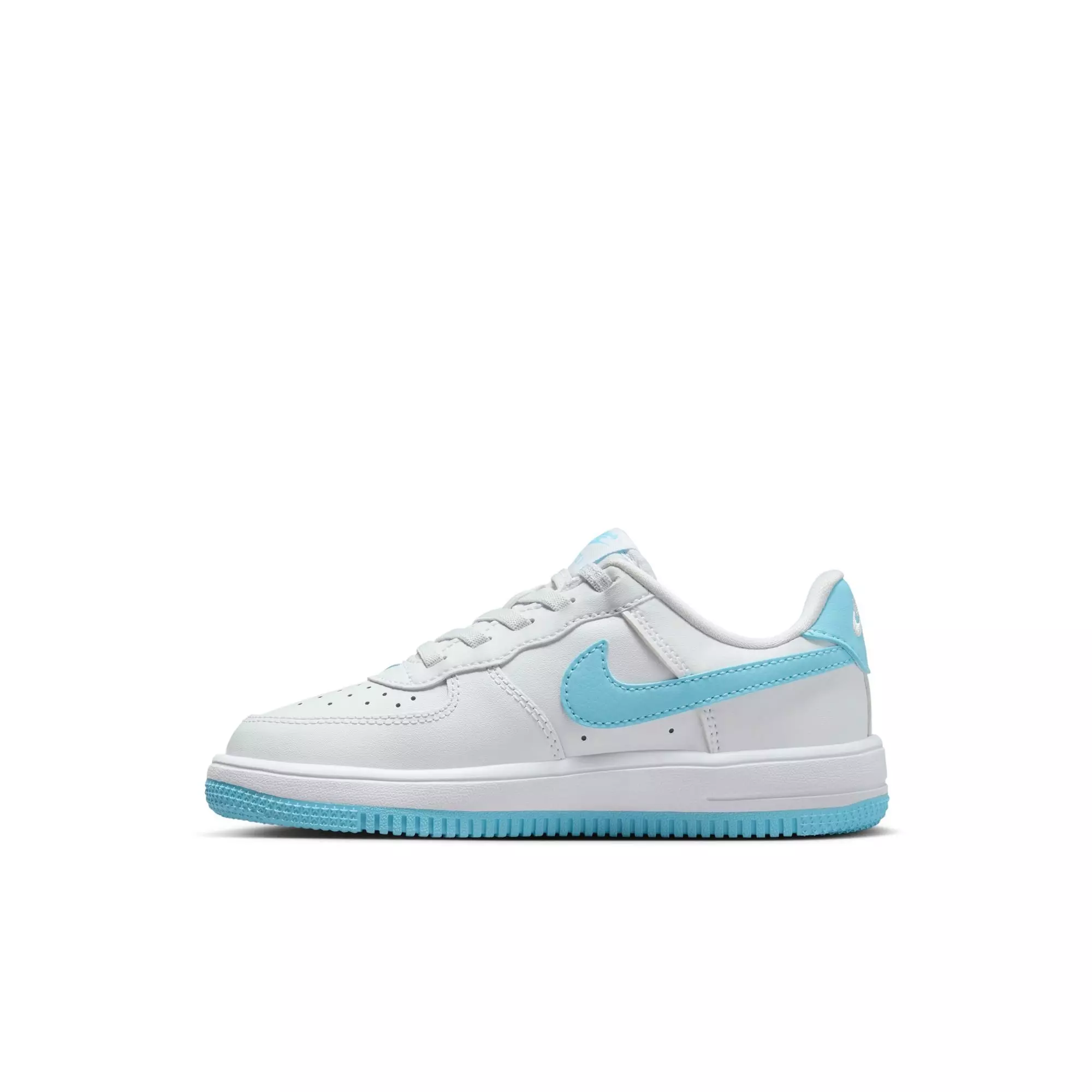 Nike Air Force 1 Low EasyOn "White/Aquarius Blue" Preschool Boys' Shoe - WHITE/BLUE